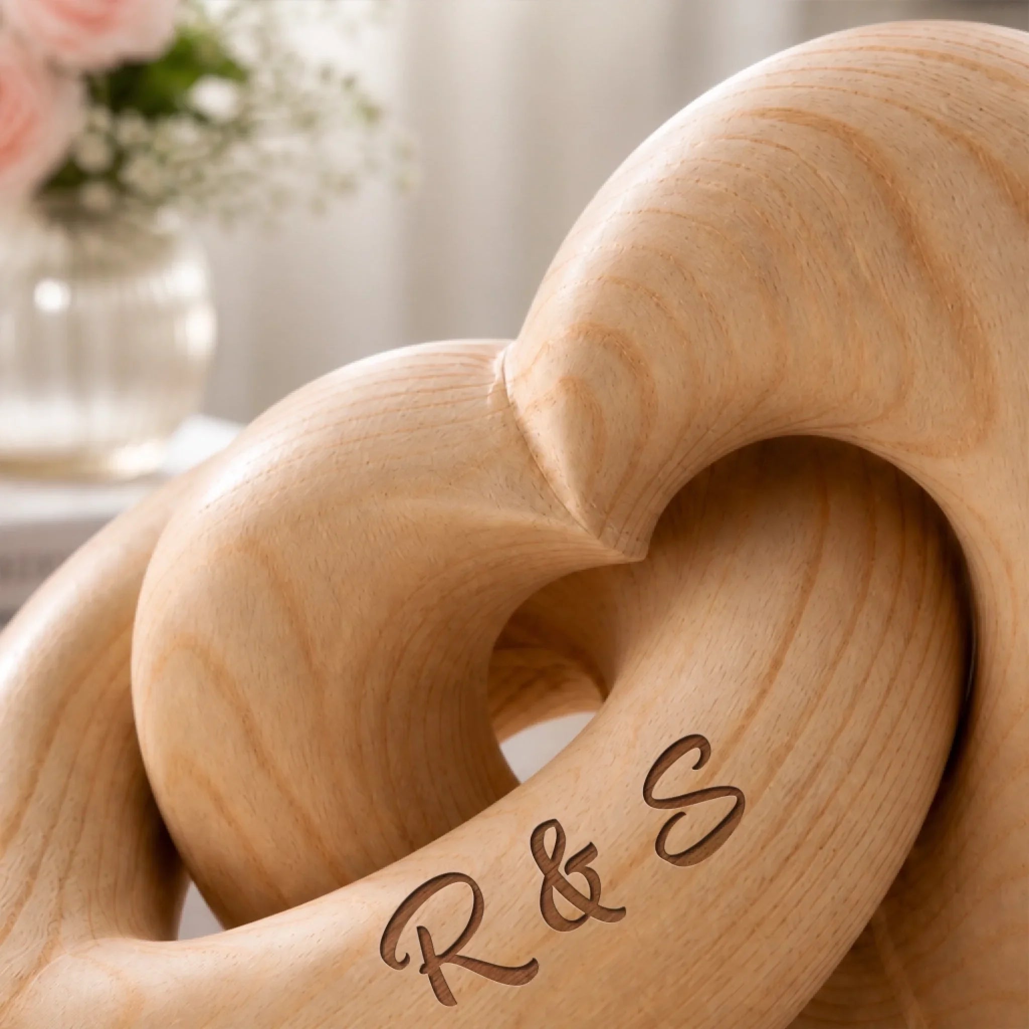 Custom Infinity Heart Sculpture - Personalized Anniversary Wedding Gifts For Husband And Wife, Him And Her - Our Love Story, Beautifully Connected