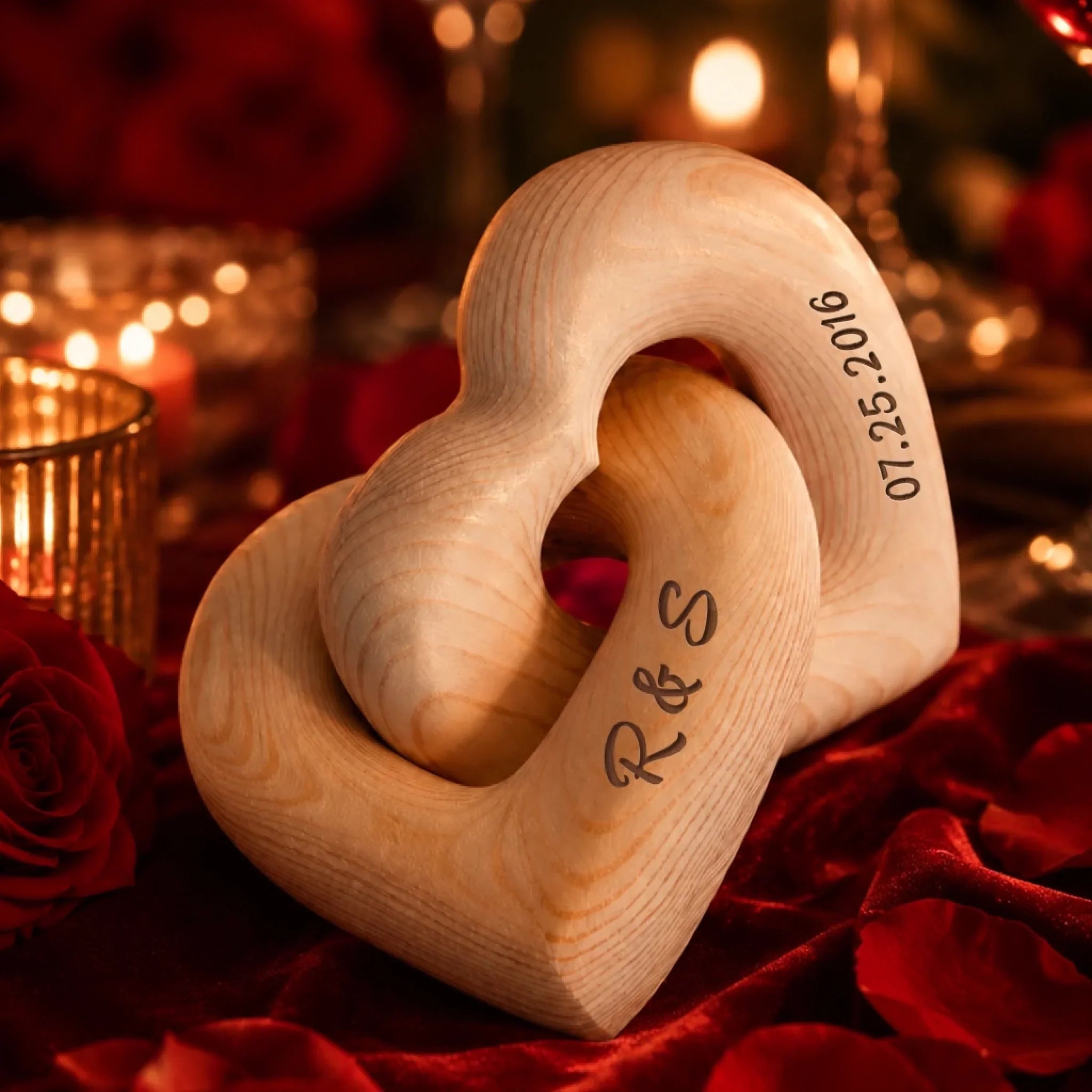 Custom Infinity Heart Sculpture - Personalized Anniversary Wedding Gifts For Husband And Wife, Him And Her - Our Love Story, Beautifully Connected