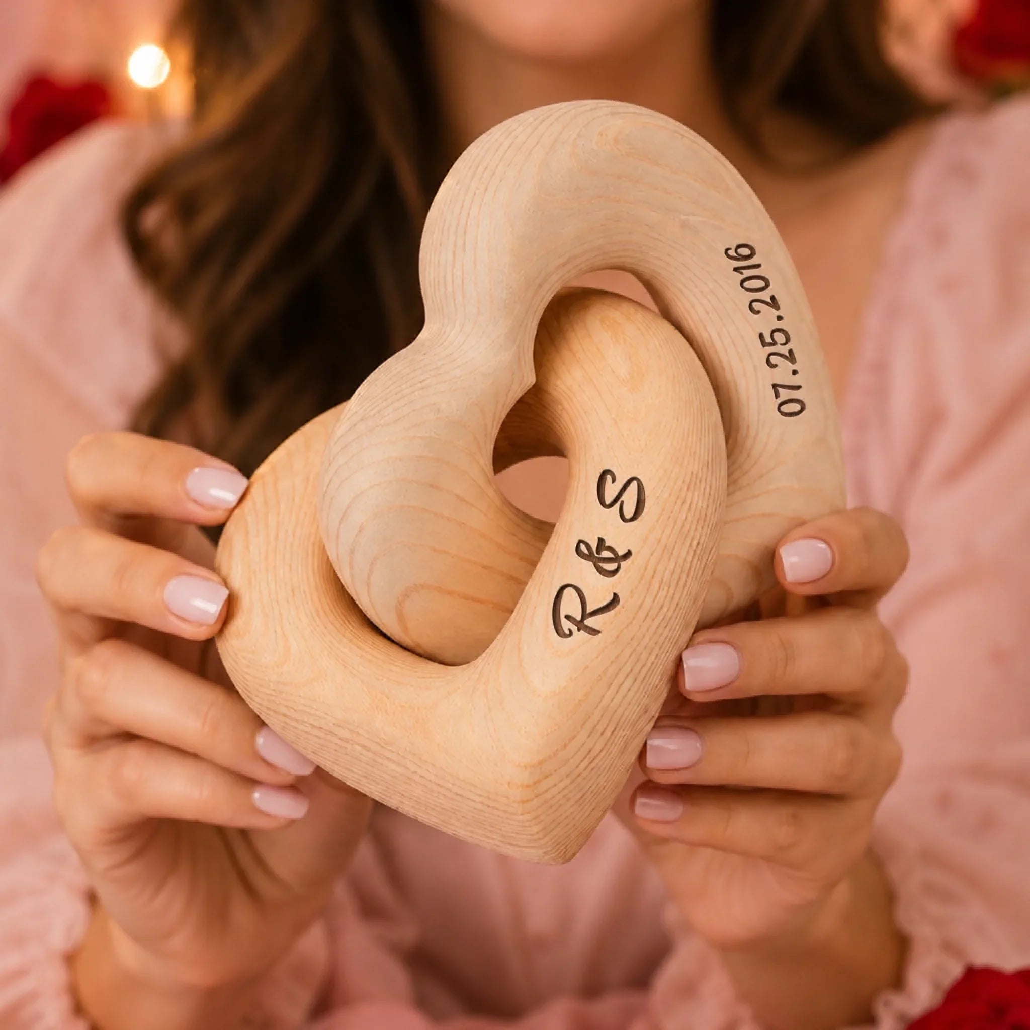 Custom Infinity Heart Sculpture - Personalized Anniversary Wedding Gifts For Husband And Wife, Him And Her - Our Love Story, Beautifully Connected