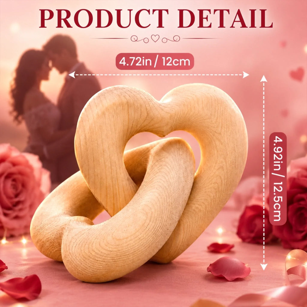 Custom Infinity Heart Sculpture - Personalized Anniversary Wedding Gifts For Husband And Wife, Him And Her - Our Love Story, Beautifully Connected