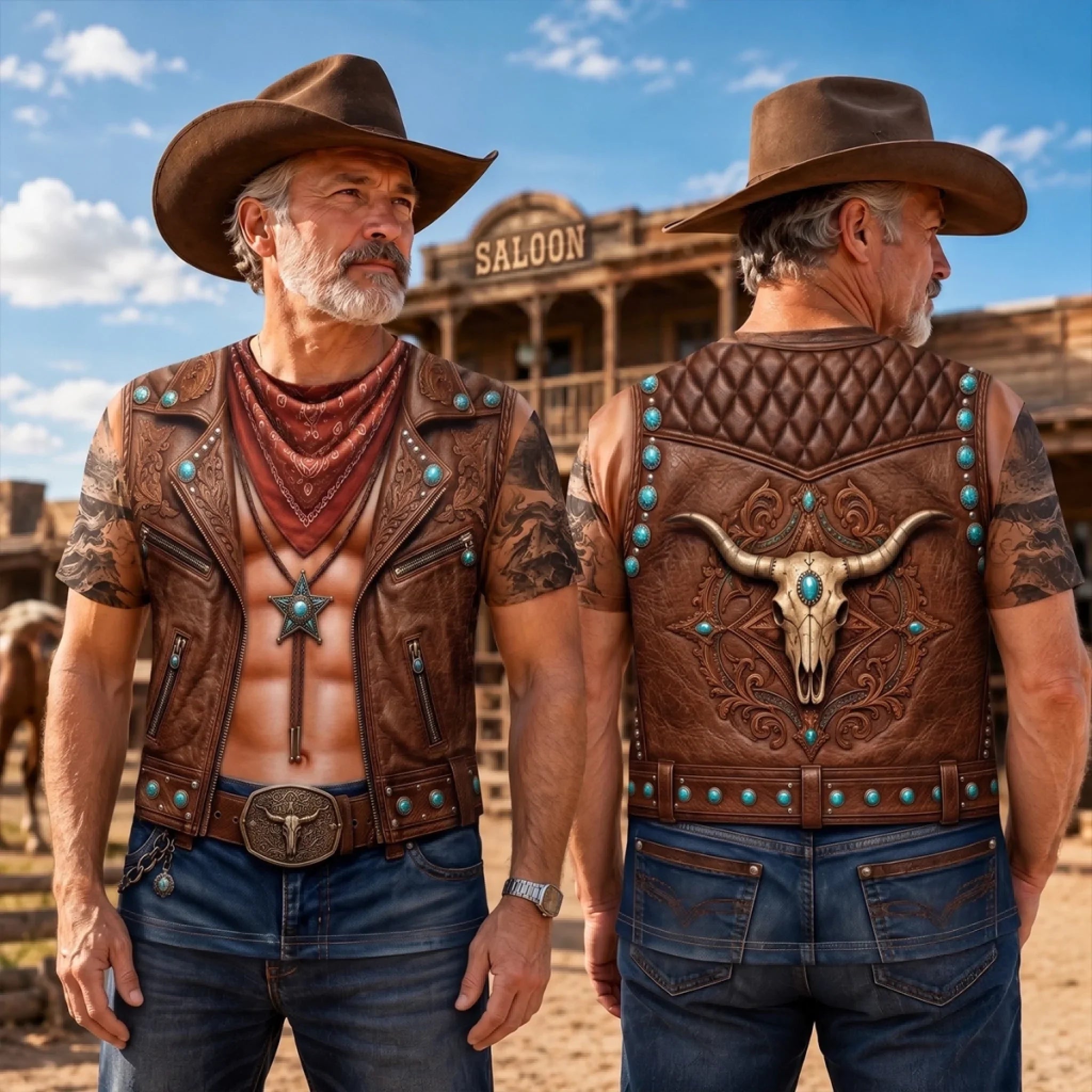 Custom Cowboy Warrior T-shirt - Personalized Birthday Gifts For Husband, Son, Grandson, Yourself - Cowboy Six Pack