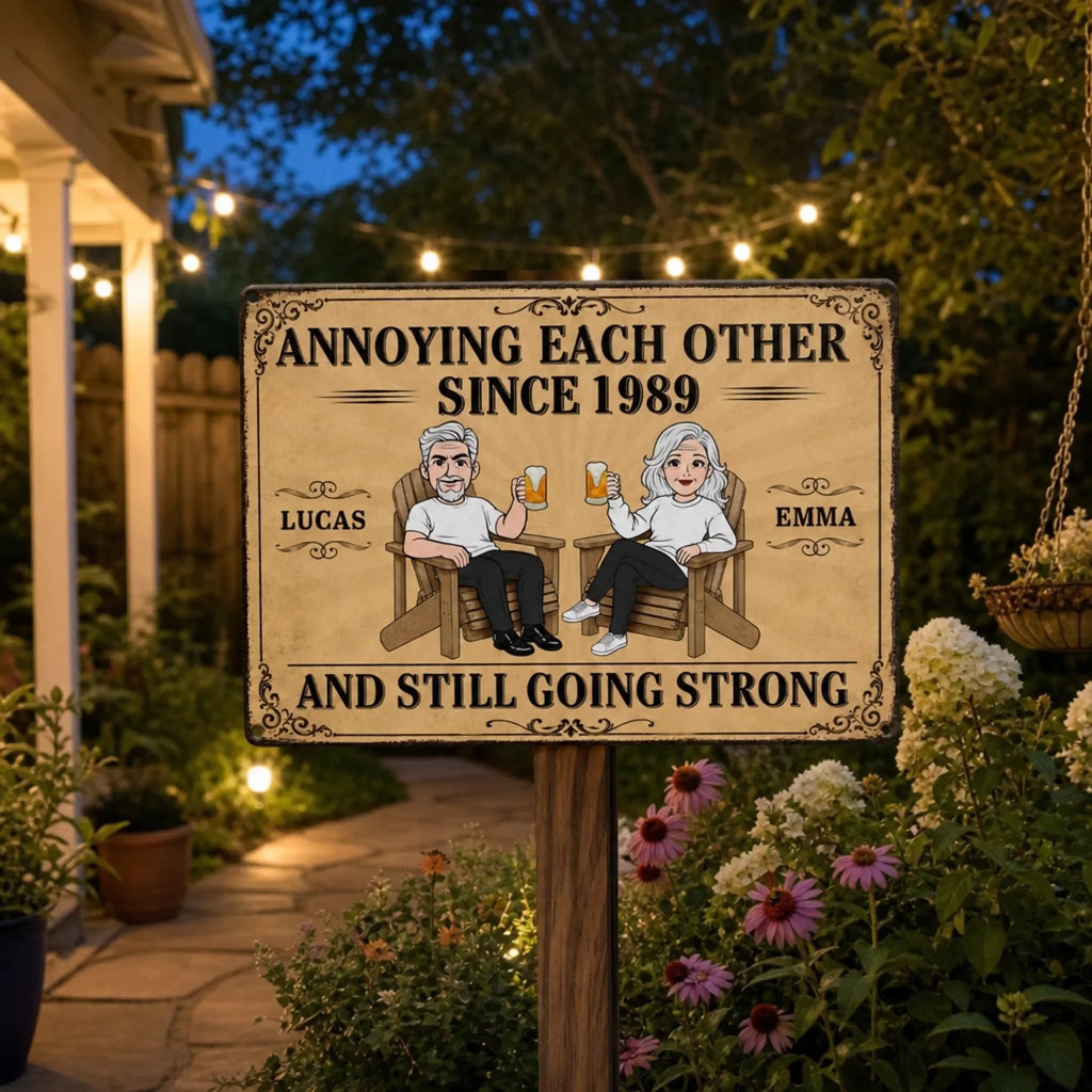Custom Home Decor Metal Sign - Personalized  Anniversary Wedding Gifts For Husband And Wife, Him And Her - Aging Like Fine Wine Together