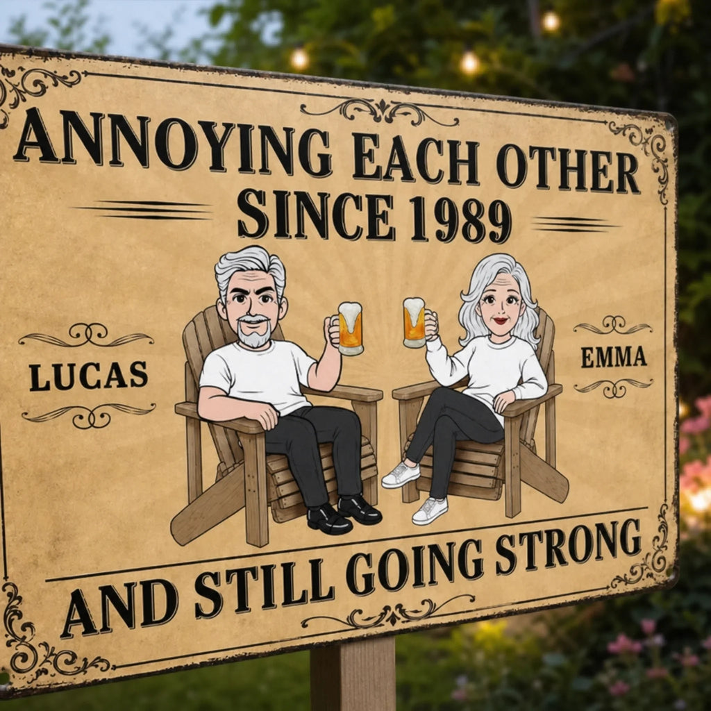 Custom Home Decor Metal Sign - Personalized  Anniversary Wedding Gifts For Husband And Wife, Him And Her - Aging Like Fine Wine Together