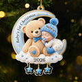 Custom First Christmas Acrylic Ornament - Personalized Christmas Baby Shower, Gender Reveal Gifts For New Moms, New Dads, New Parents - Welcome Little One