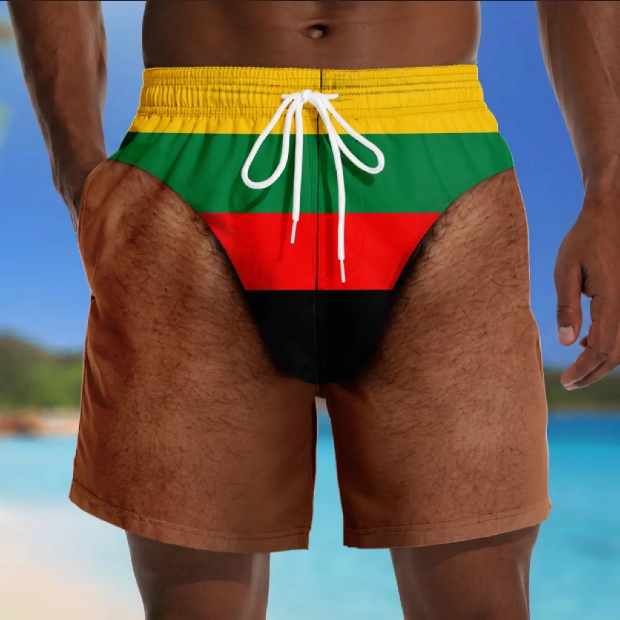 Custom Funny Men Swim Trunks - Personalized Summer Vacation And Travel Gifts For Husband, Son, Grandson, Yourself - Beach Legend
