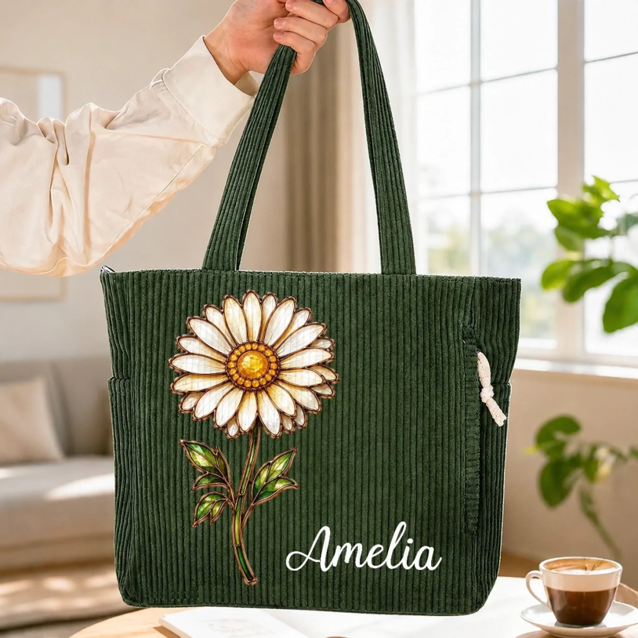 Custom Corduroy Tote Bag - Personalized Summer Vacation And Travel Gifts For Women, Besties, Sisters, BFF, Family, Yourself - Summer Looks Good On Me