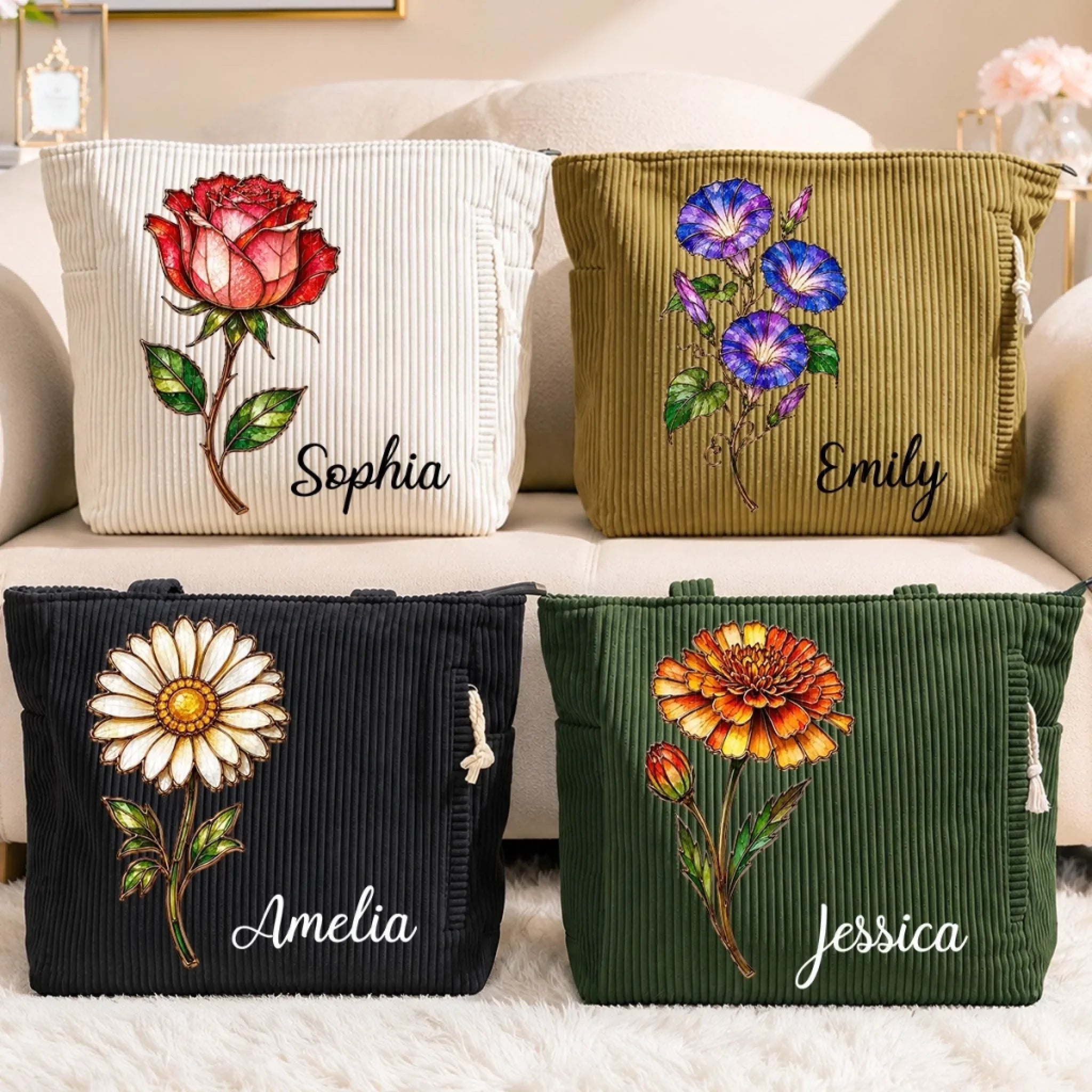 Custom Corduroy Tote Bag - Personalized Summer Vacation And Travel Gifts For Women, Besties, Sisters, BFF, Family, Yourself - Summer Looks Good On Me
