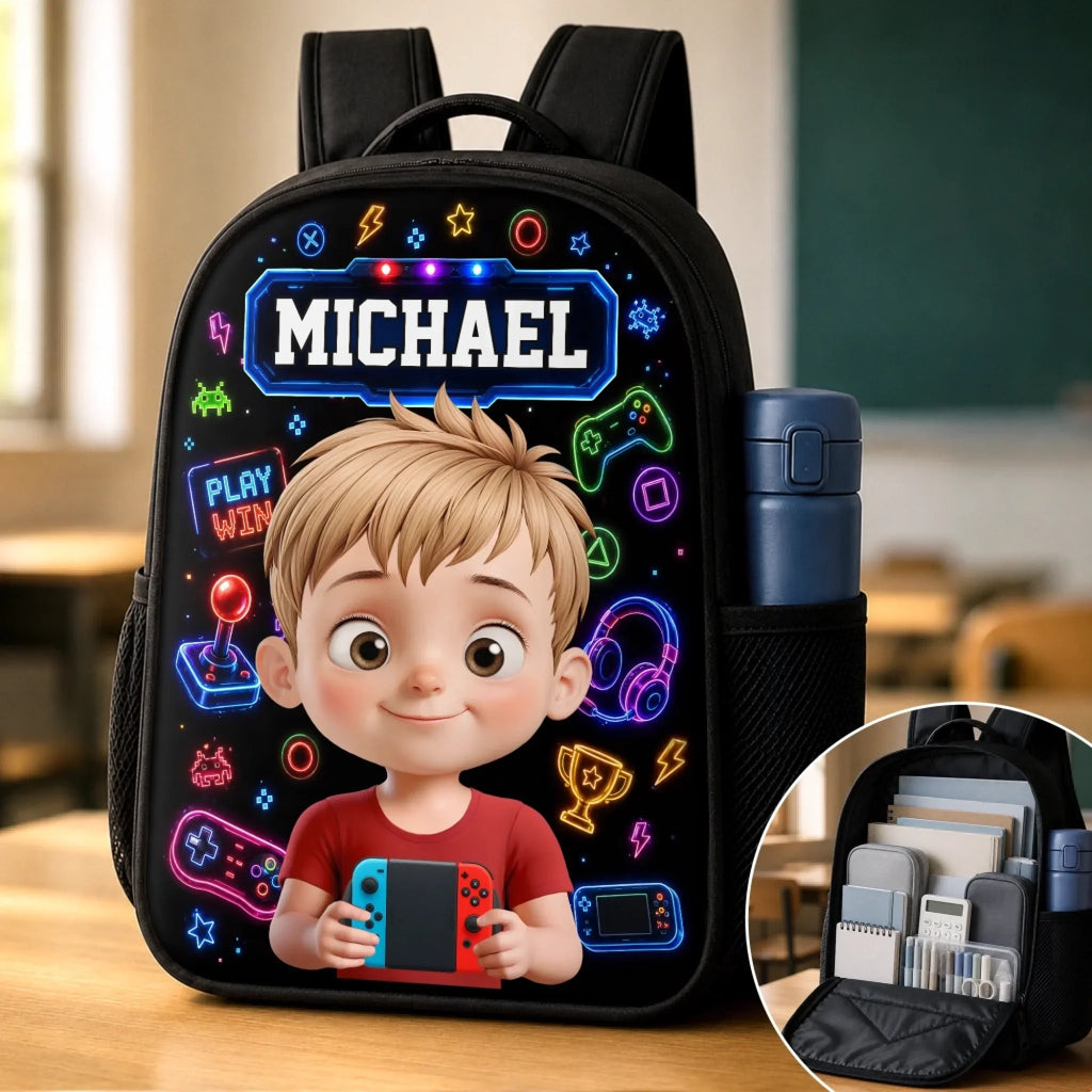Custom Kids Front Printed Backpack - Personalized Back To School Gifts For Kids - Ready To Discover