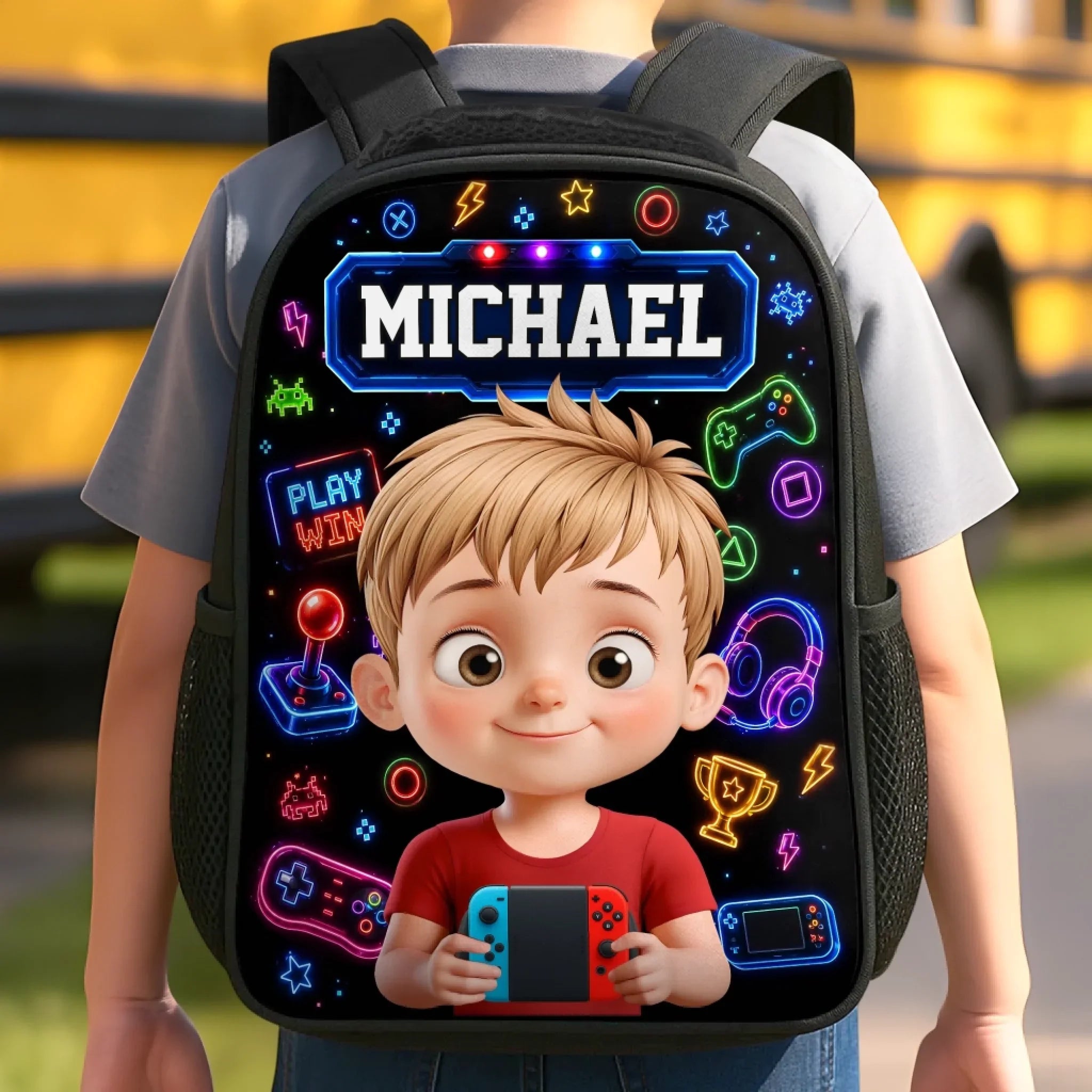 Custom Kids Front Printed Backpack - Personalized Back To School Gifts For Kids - Ready To Discover