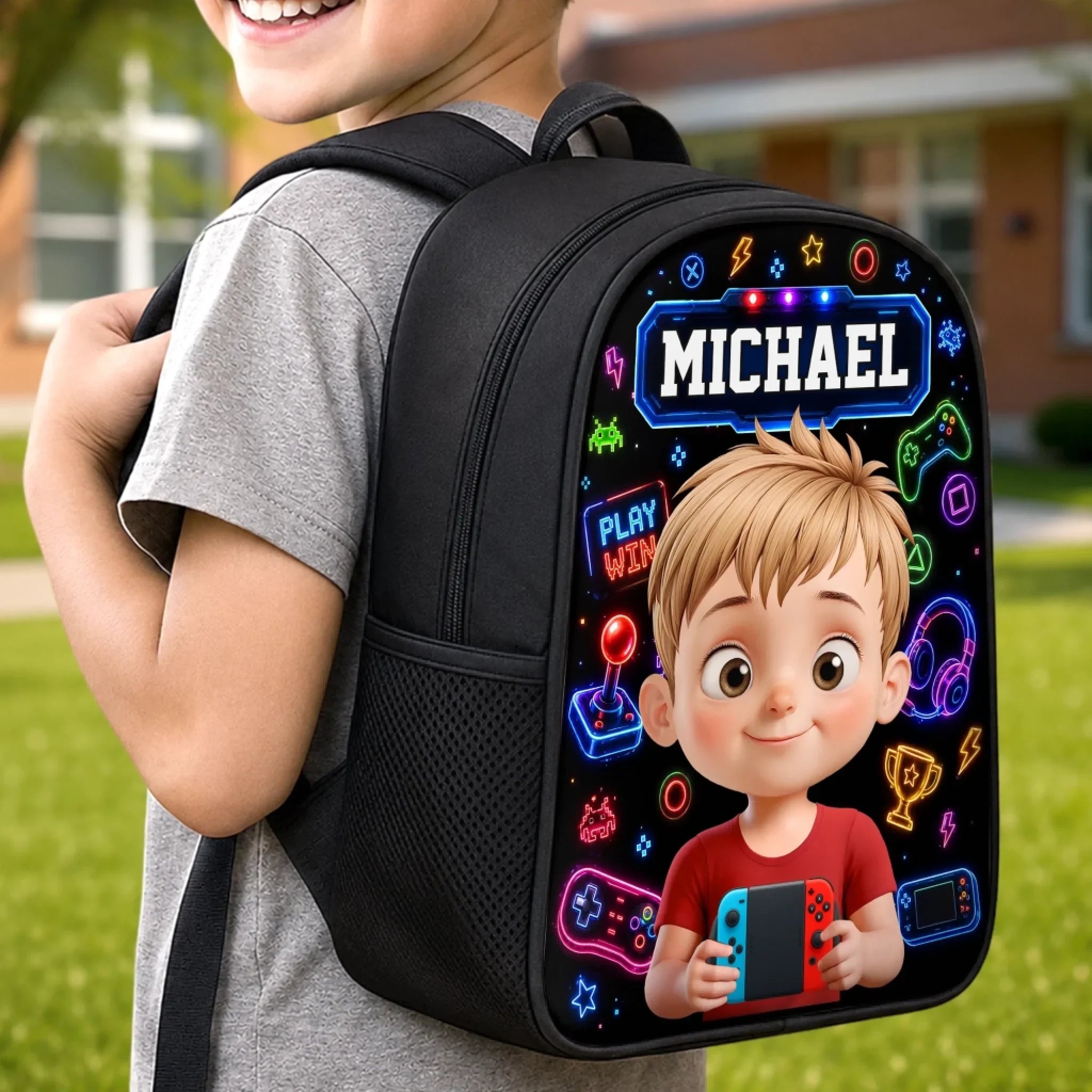 Custom Kids Front Printed Backpack - Personalized Back To School Gifts For Kids - Ready To Discover