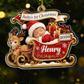 Custom First Christmas Acrylic Ornament - Personalized Christmas Baby Shower, Gender Reveal Gifts For New Moms, New Dads, New Parents - Tiny Miracle Big Joy