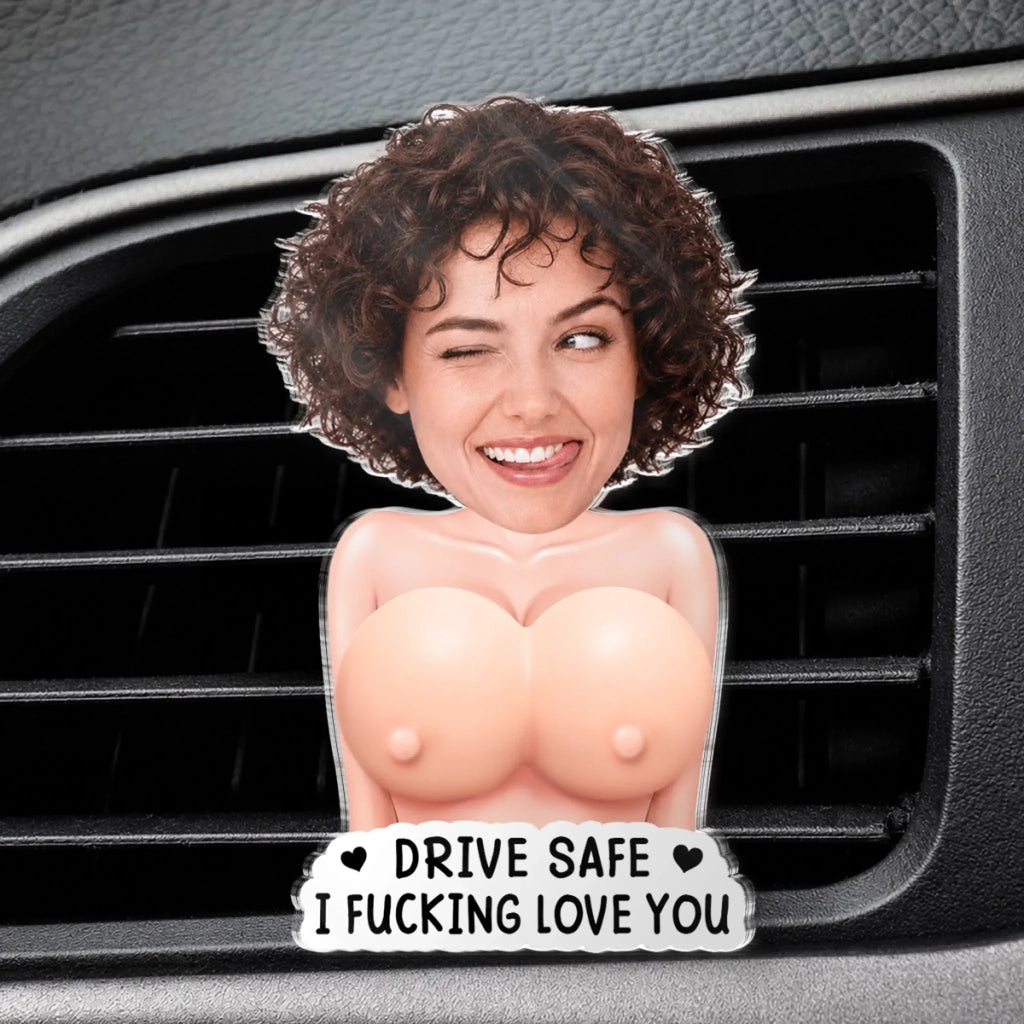 Custom Photo Squishy Acrylic Car Vent Clip - Personalized Anniversary Wedding Gifts For Husband And Wife, Him And Her - Wink If You Love This