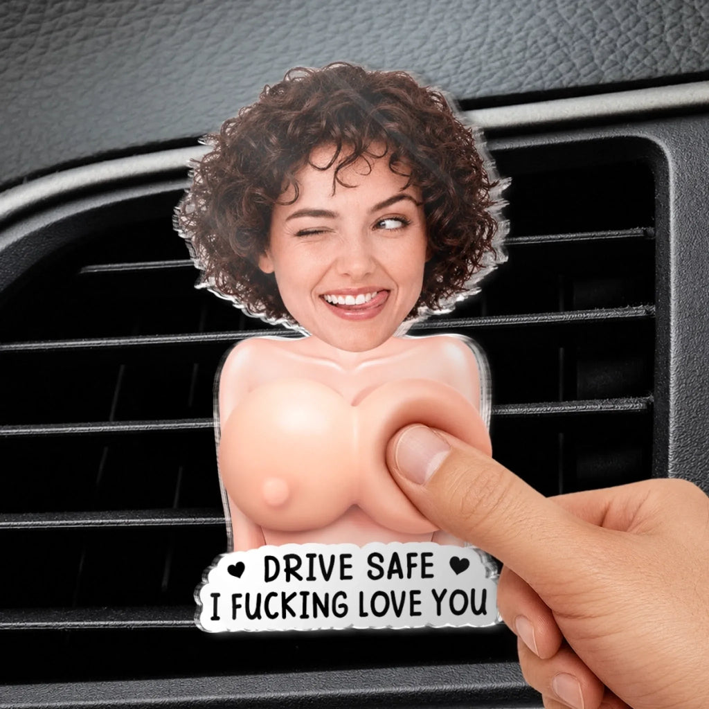 Custom Photo Squishy Acrylic Car Vent Clip - Personalized Anniversary Wedding Gifts For Husband And Wife, Him And Her - Wink If You Love This