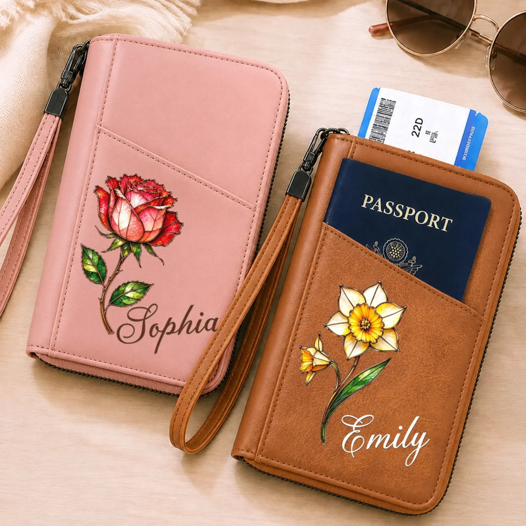 Custom Passport Holder Wallet - Personalized Summer Vacation And Travel Gifts For Wife, Daughter, Besties, Sisters, Granddaughter, Yourself - Adventure Looks Good