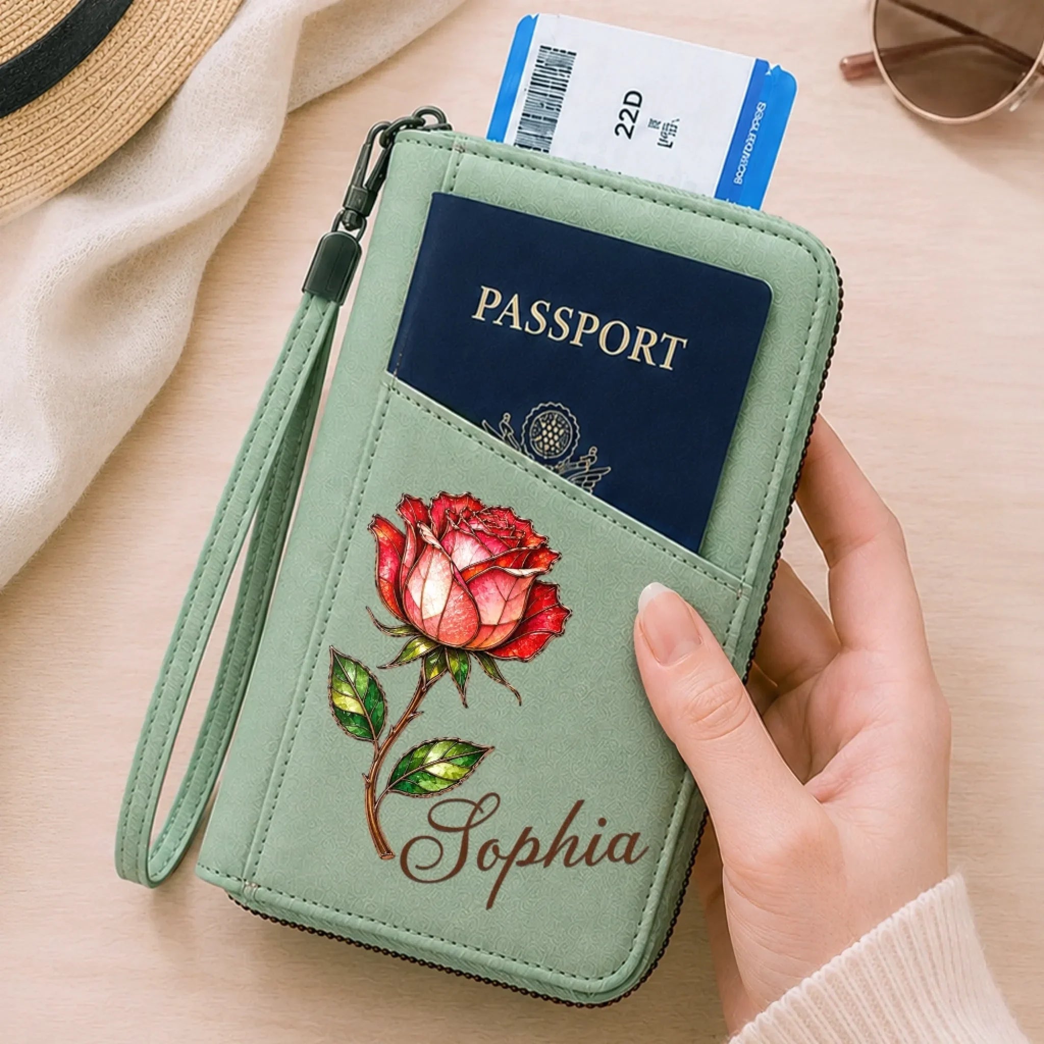 Custom Passport Holder Wallet - Personalized Summer Vacation And Travel Gifts For Wife, Daughter, Besties, Sisters, Granddaughter, Yourself - Adventure Looks Good