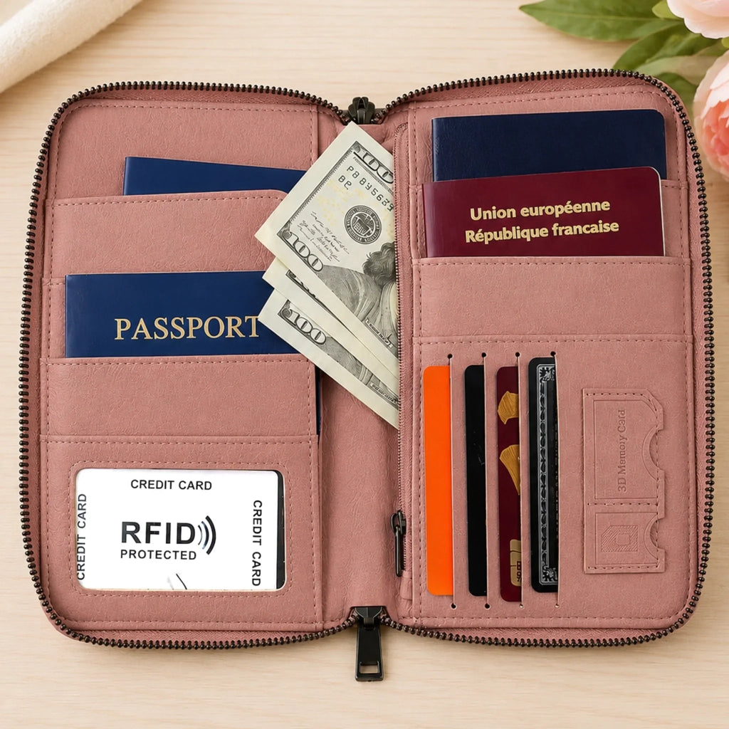 Custom Passport Holder Wallet - Personalized Summer Vacation And Travel Gifts For Wife, Daughter, Besties, Sisters, Granddaughter, Yourself - Wander More Worry Less