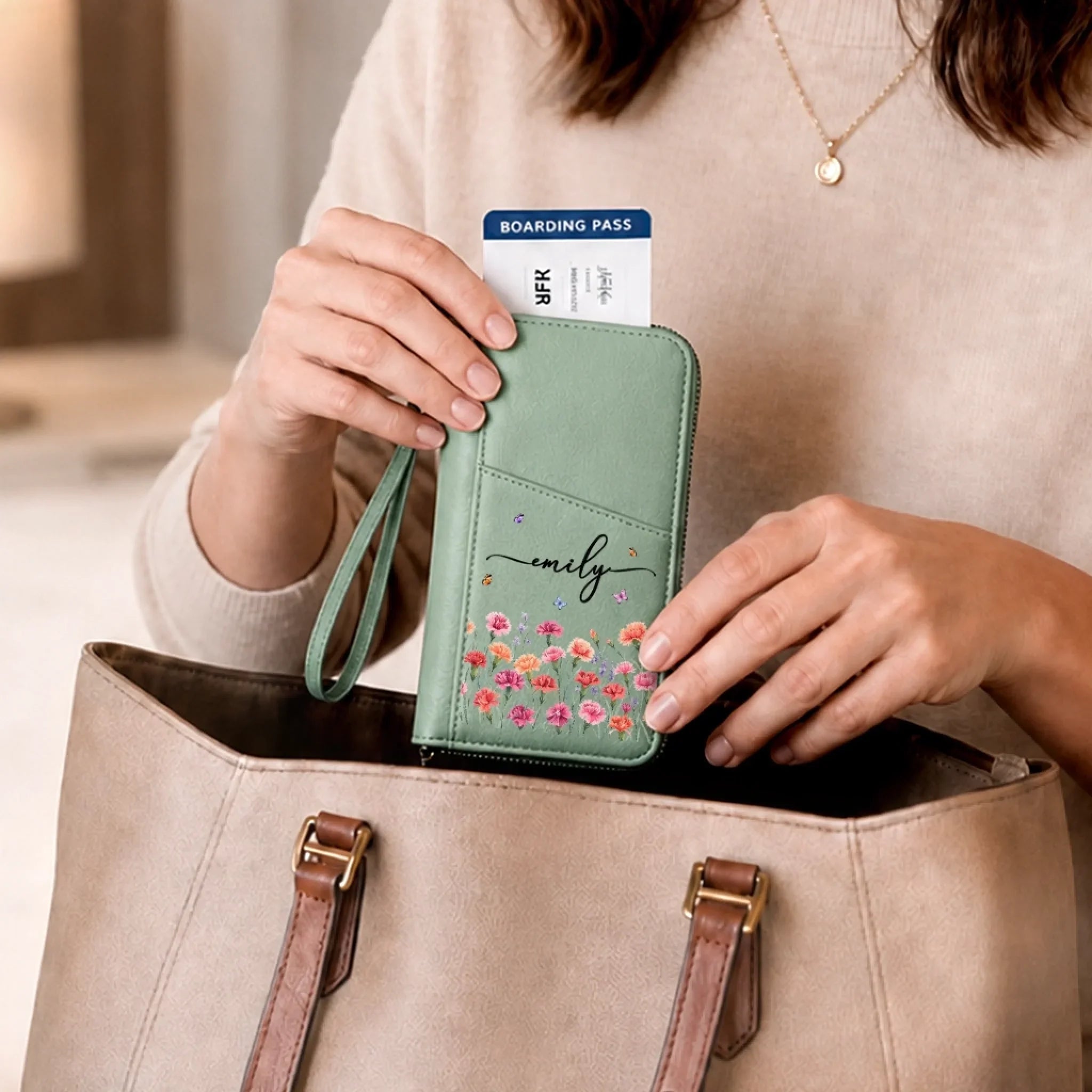 Custom Passport Holder Wallet - Personalized Summer Vacation And Travel Gifts For Wife, Daughter, Besties, Sisters, Granddaughter, Yourself - Wander More Worry Less
