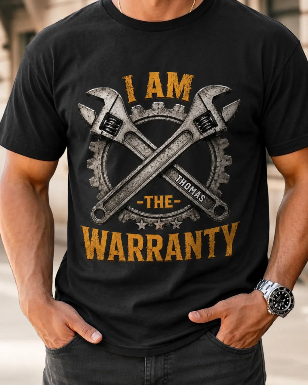 Custom Unisex T-shirt, Premium T-shirt, Hoodie - Personalized Birthday Gifts For Dad, Grandpa - I'm The Warranty