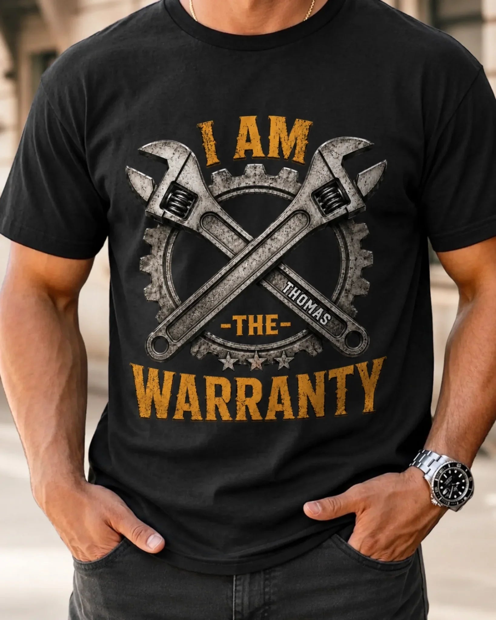 Custom Unisex T-shirt, Premium T-shirt, Hoodie - Personalized Birthday Gifts For Dad, Grandpa - I'm The Warranty