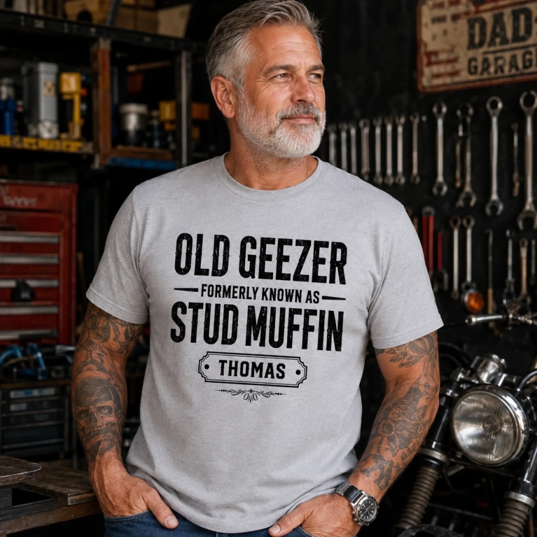 Custom Unisex T-shirt, Premium T-shirt, Hoodie - Personalized Funny Gifts For Him, Dad, Grandpa, Husband - Old Geezer