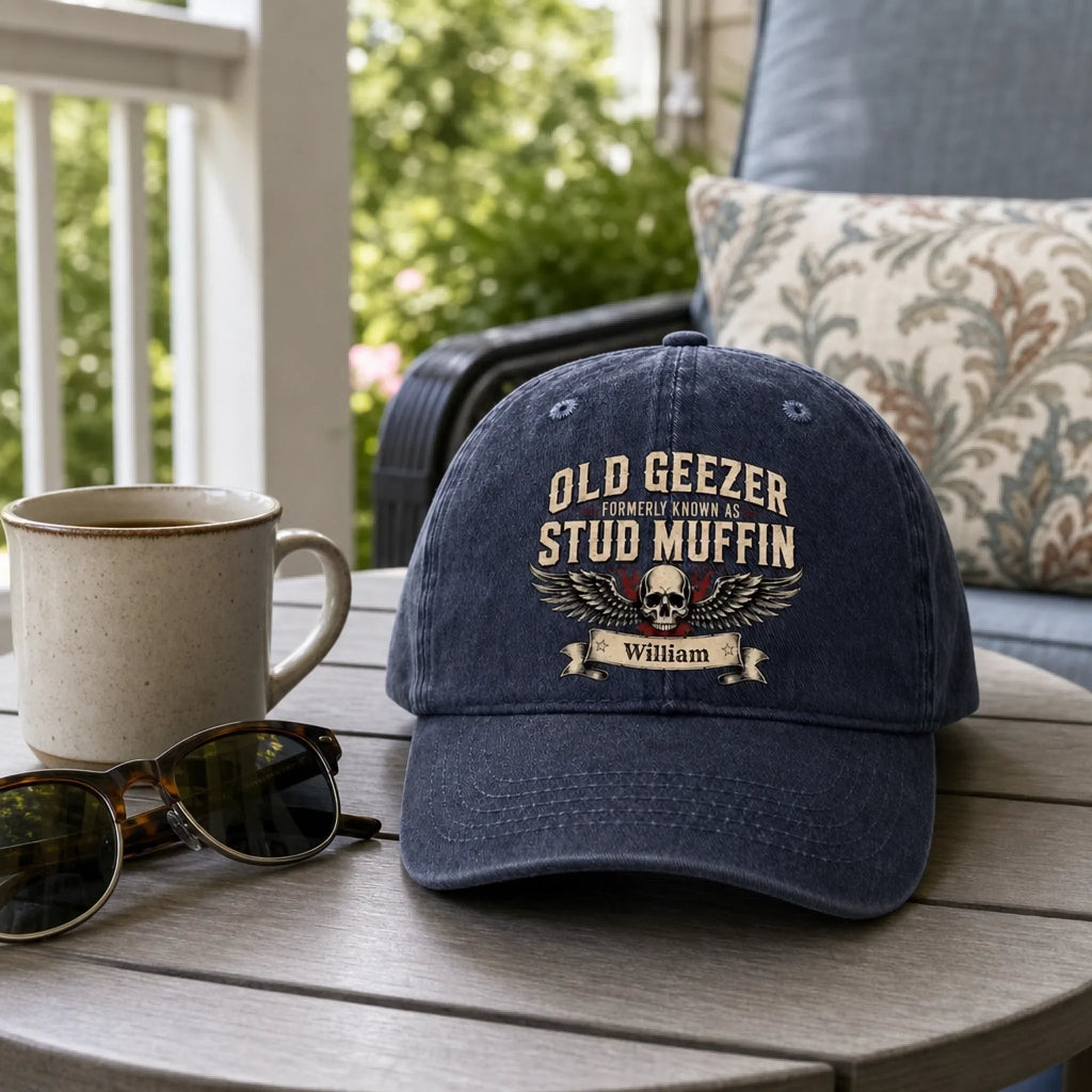 Custom Cap - Personalized Birthday Gifts For Him, Dad, Grandpa, Husband - Old Geeze