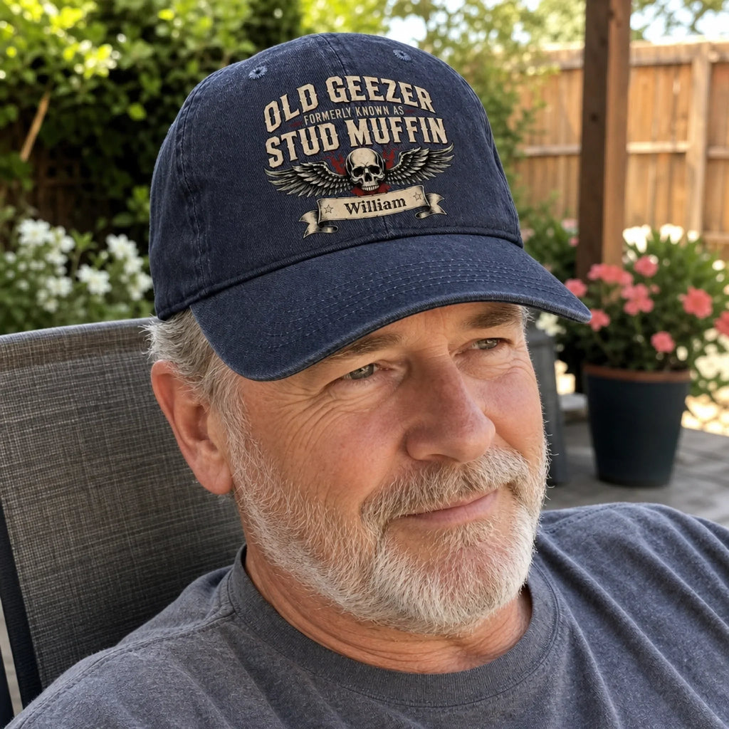 Custom Cap - Personalized Birthday Gifts For Him, Dad, Grandpa, Husband - Old Geeze