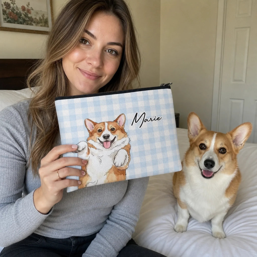 Custom Photo Cosmetic Bag - Personalized Birthday Gifts For Dog Cat Lovers, Dog Dad And Mom, Cat Owners - Stay Pawsitive