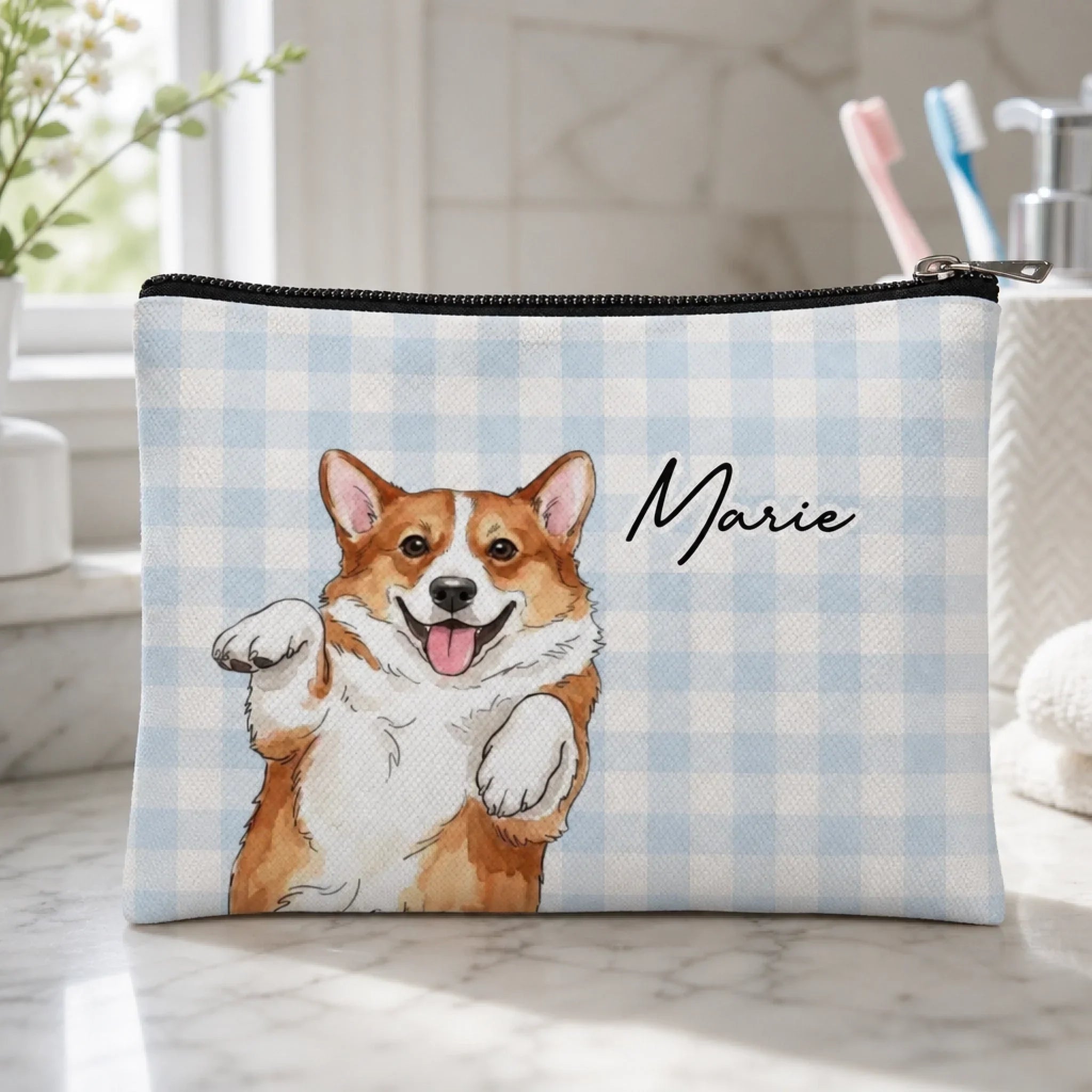 Custom Photo Cosmetic Bag - Personalized Birthday Gifts For Dog Cat Lovers, Dog Dad And Mom, Cat Owners - Stay Pawsitive