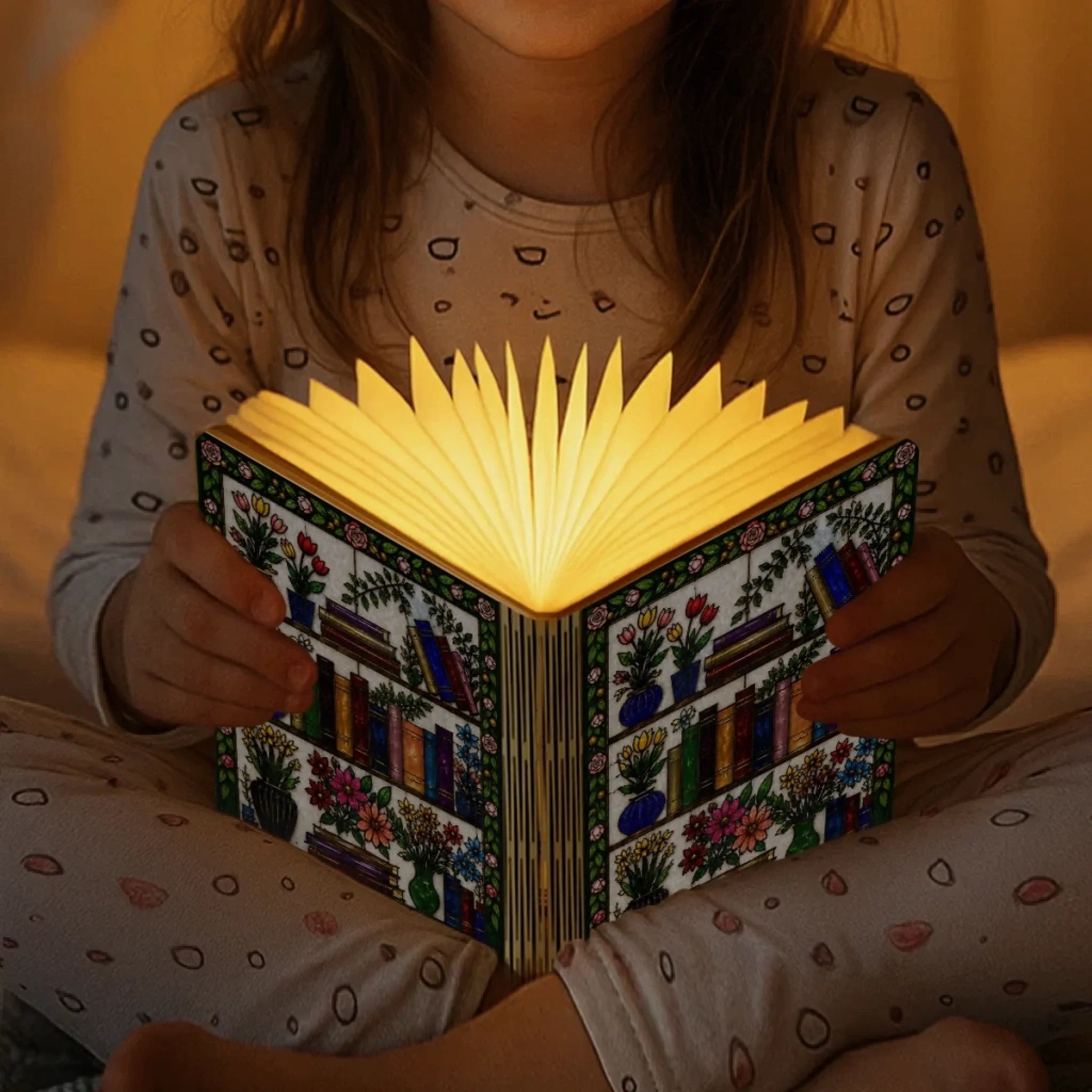 Custom Foldable LED Magic Book Lamp - Personalized Bookish Gifts For Book Lovers, Bookworms, Readers - Just Me and My Book