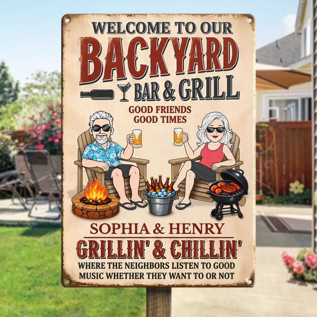 Custom Home Decor Metal Sign - Personalized Summer Vacation And Travel Gifts For Husband And Wife, Him And Her - Still Putting Up With Each Other