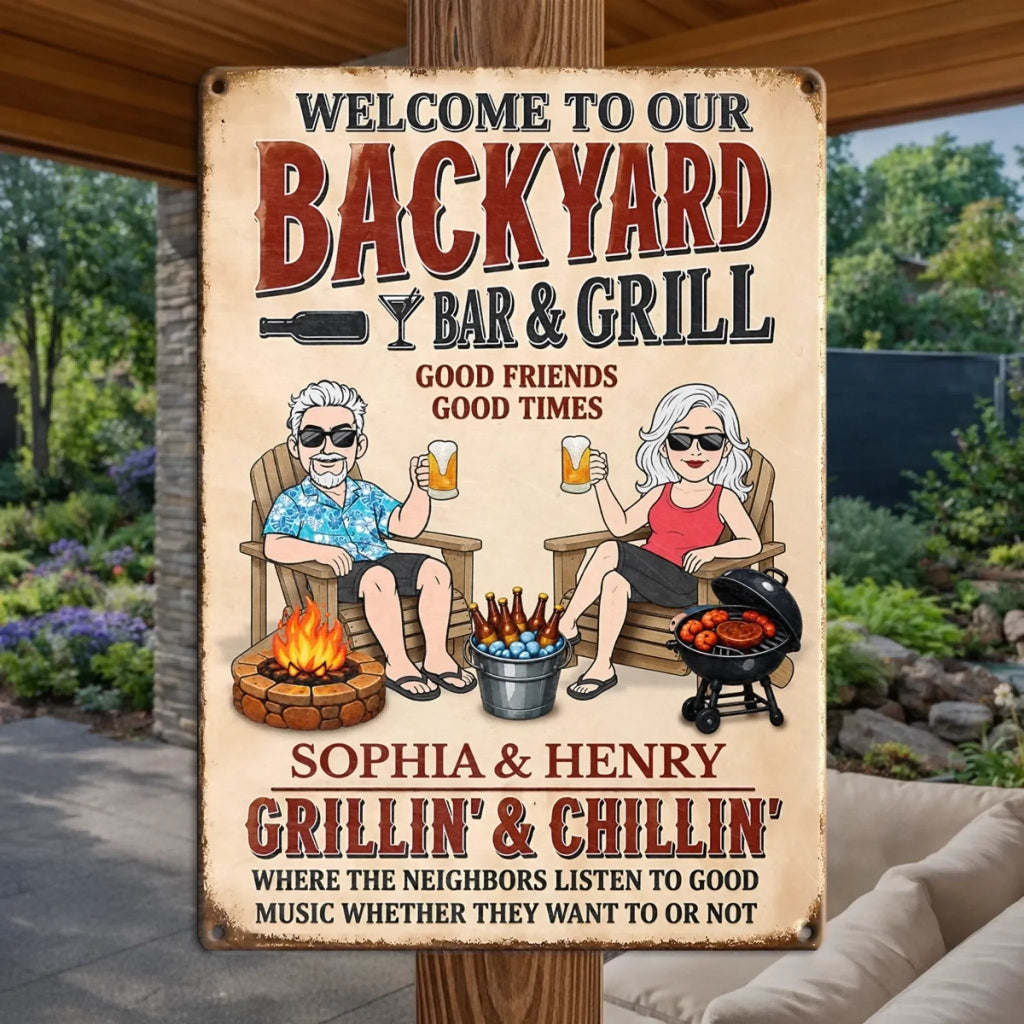 Custom Home Decor Metal Sign - Personalized Summer Vacation And Travel Gifts For Husband And Wife, Him And Her - Still Putting Up With Each Other