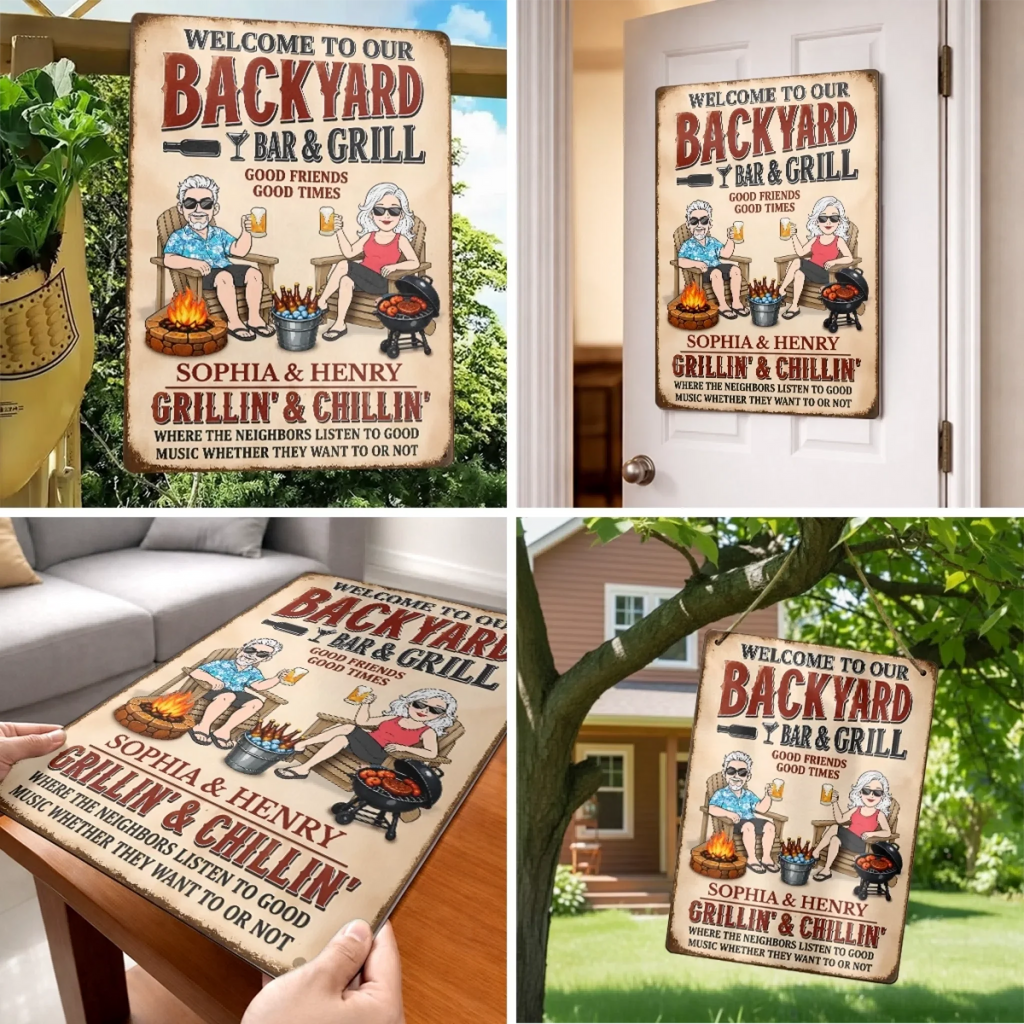 Custom Home Decor Metal Sign - Personalized Summer Vacation And Travel Gifts For Husband And Wife, Him And Her - Still Putting Up With Each Other