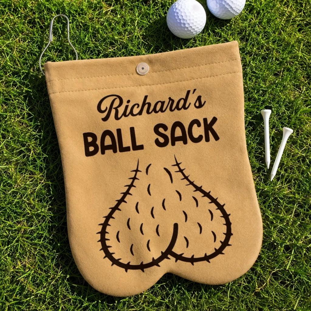 Custom Funny Flannel Golf Ball Bag Sack - Personalized Birthday Gifts For Golf Lovers, Sports Fans, Sports Lovers - Don’t Touch My Balls