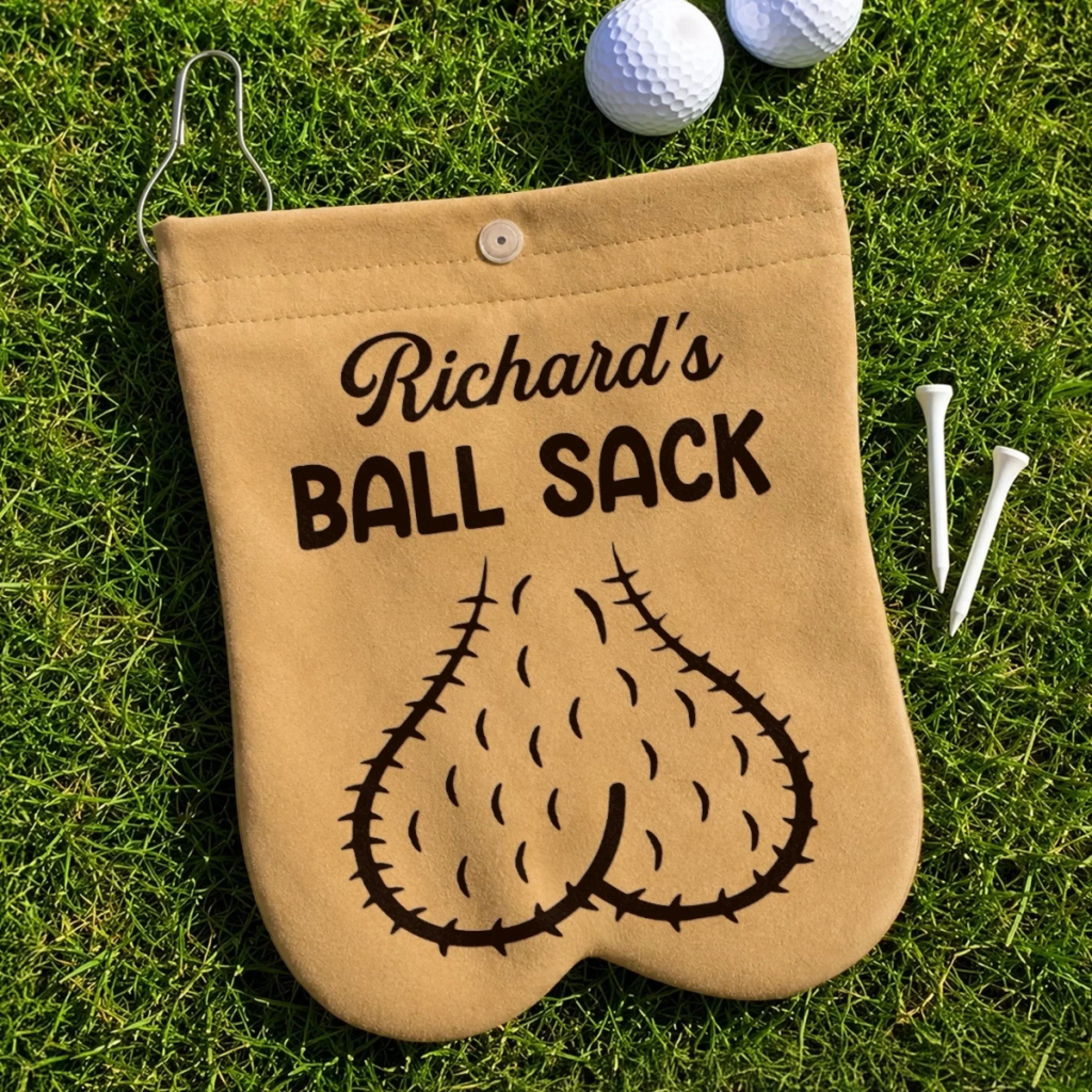 Custom Funny Flannel Golf Ball Bag Sack - Personalized Birthday Gifts For Golf Lovers, Sports Fans, Sports Lovers - Don’t Touch My Balls