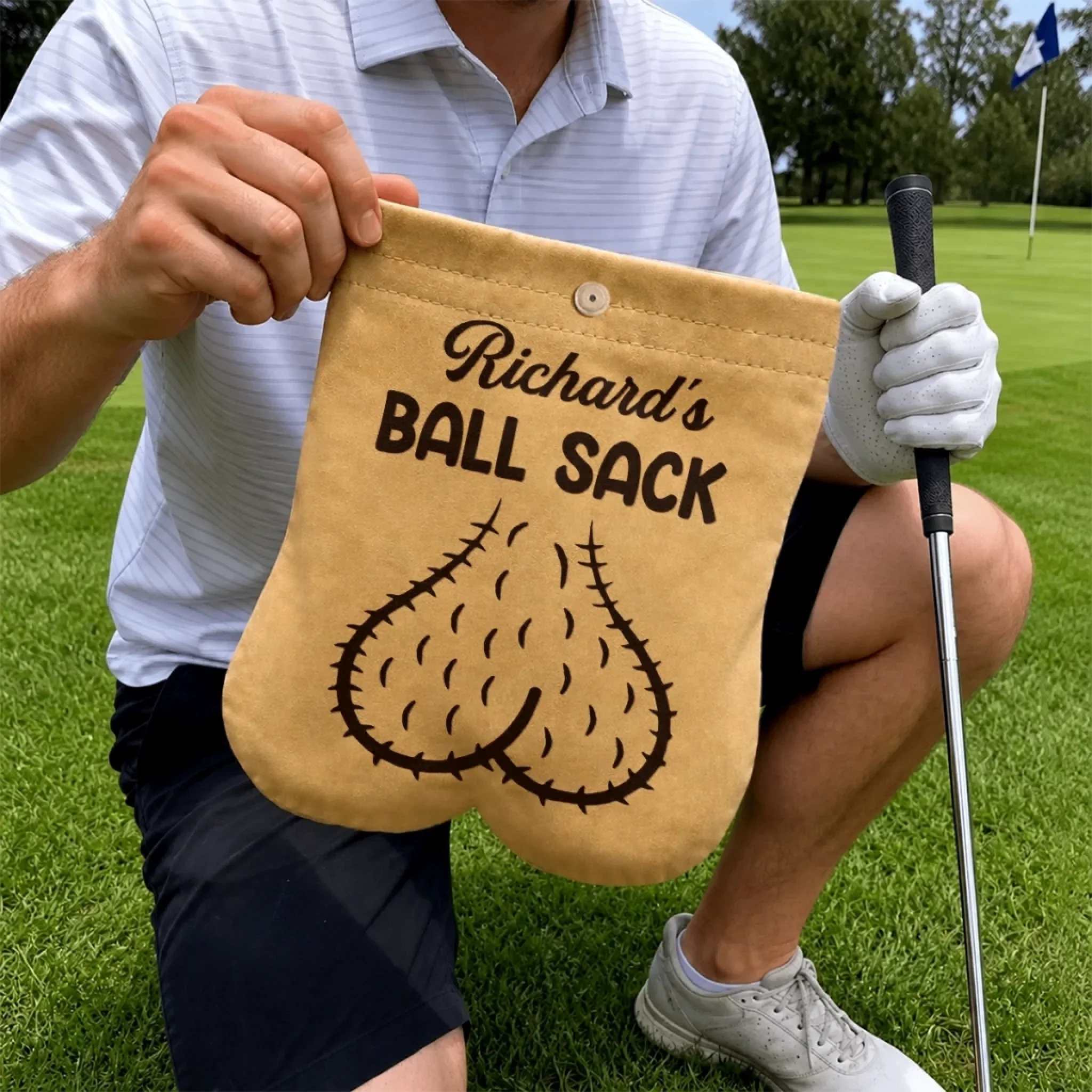Custom Funny Flannel Golf Ball Bag Sack - Personalized Birthday Gifts For Golf Lovers, Sports Fans, Sports Lovers - Don’t Touch My Balls