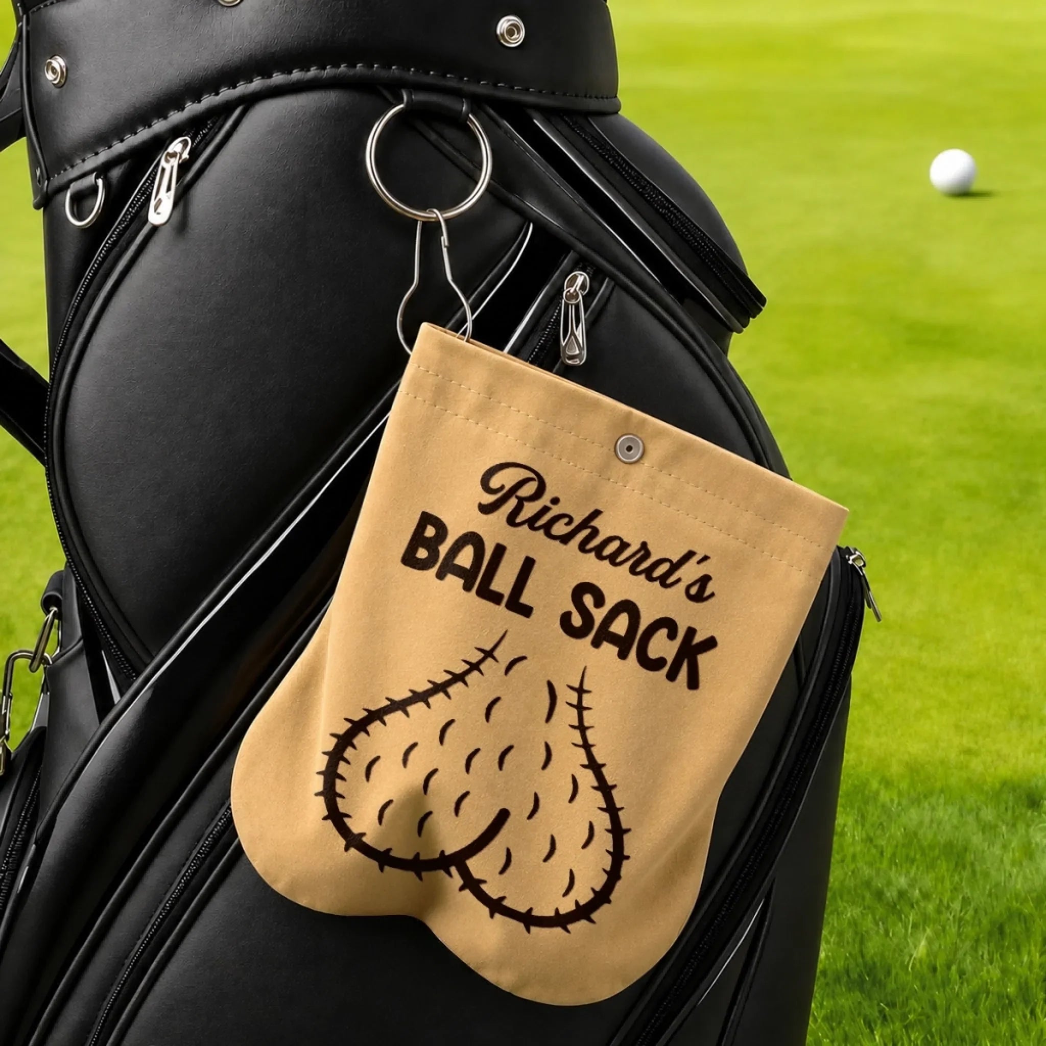 Custom Funny Flannel Golf Ball Bag Sack - Personalized Birthday Gifts For Golf Lovers, Sports Fans, Sports Lovers - Don’t Touch My Balls