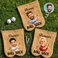 Custom Photo Flannel Golf Ball Bag Sack - Personalized Birthday Gifts For Golf Lovers, Sports Fans, Sports Lovers - Lucky Ball Sack