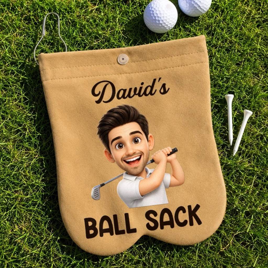 Custom Photo Flannel Golf Ball Bag Sack - Personalized Birthday Gifts For Golf Lovers, Sports Fans, Sports Lovers - Lucky Ball Sack