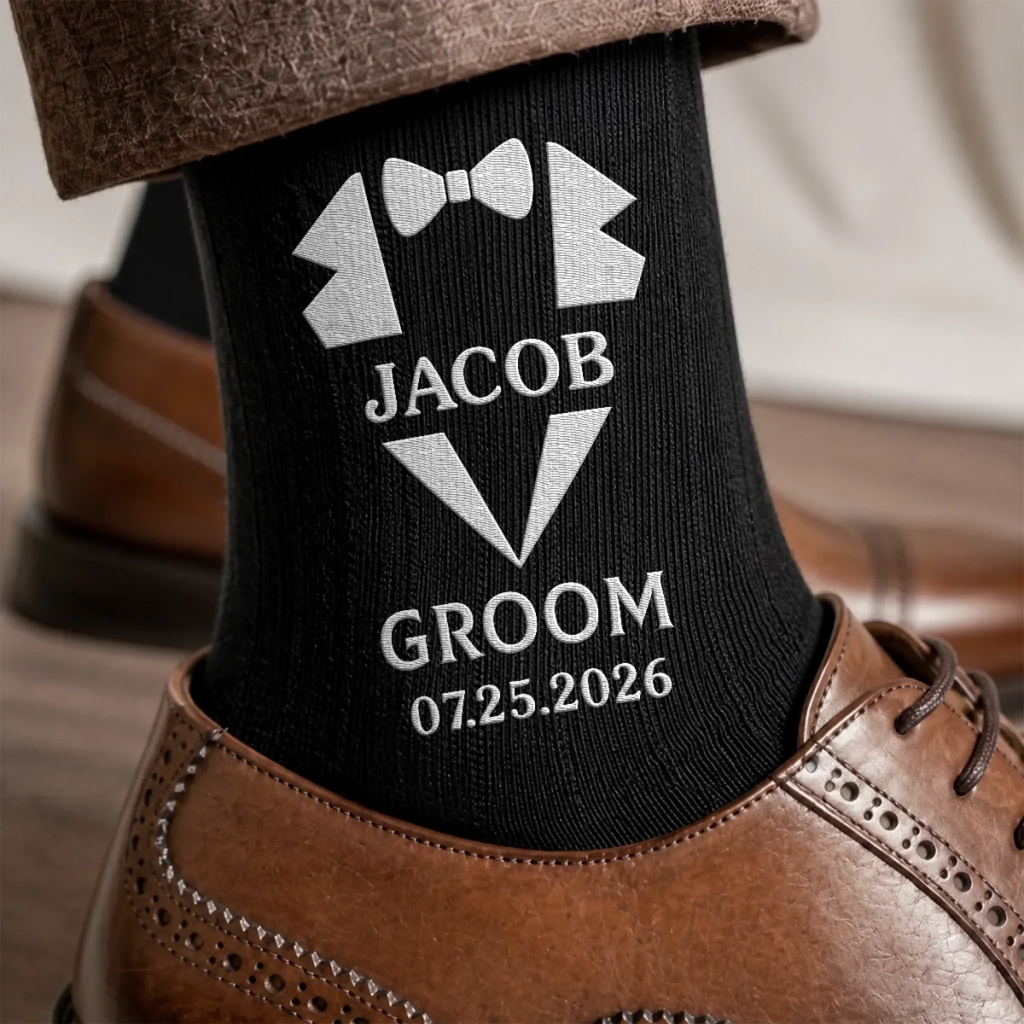Custom Embroidered Socks - Personalized Groomsmen Proposal Wedding Gifts For Groomsmen - One Epic Crew