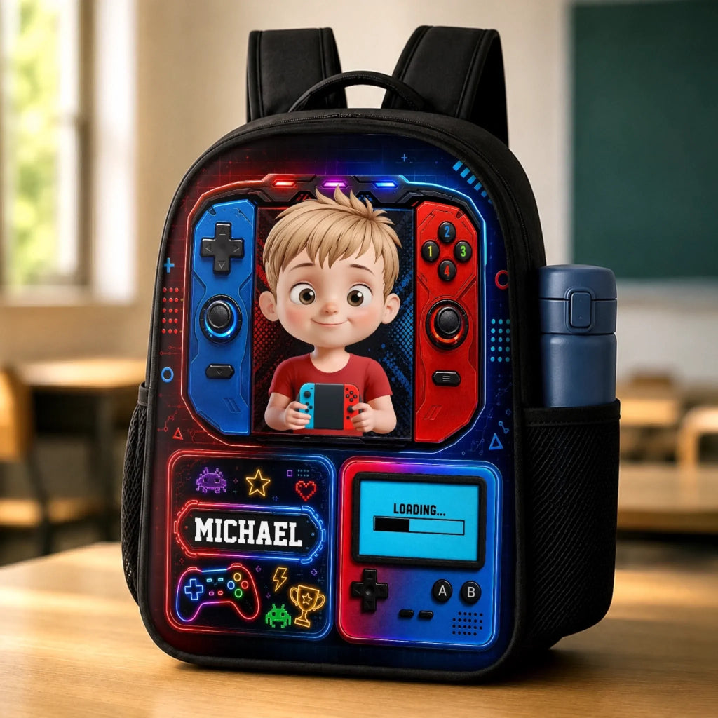 Custom Kids Front Printed Backpack - Personalized Back To School Gifts For Kids - Play Learn Win