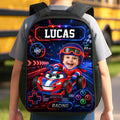 Custom Photo Kids Front Printed Backpack - Personalized Back To School Gifts For Kids - Little Driver Ahead
