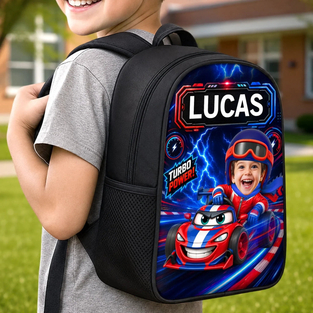 Custom Photo Kids Front Printed Backpack - Personalized Back To School Gifts For Kids - Cruising Into Fun