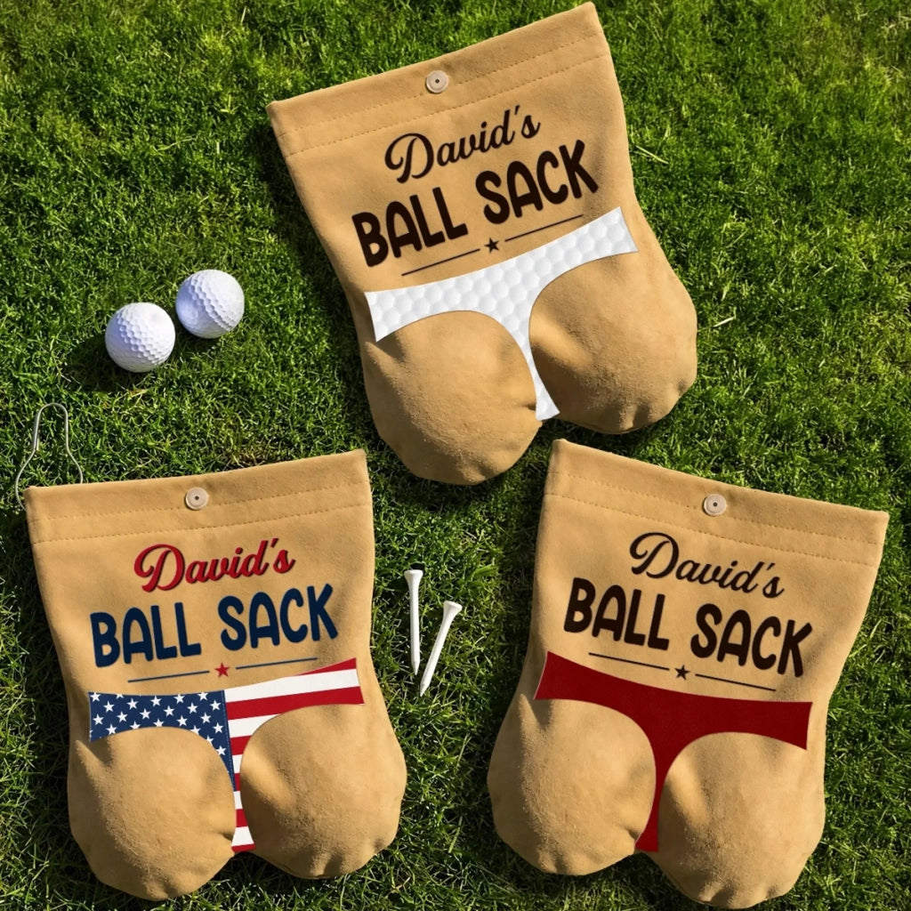 Custom Flannel Golf Ball Bag Sack - Personalized Birthday Gifts For Golf Lovers, Sports Fans, Sports Lovers - Keep Your Balls Together