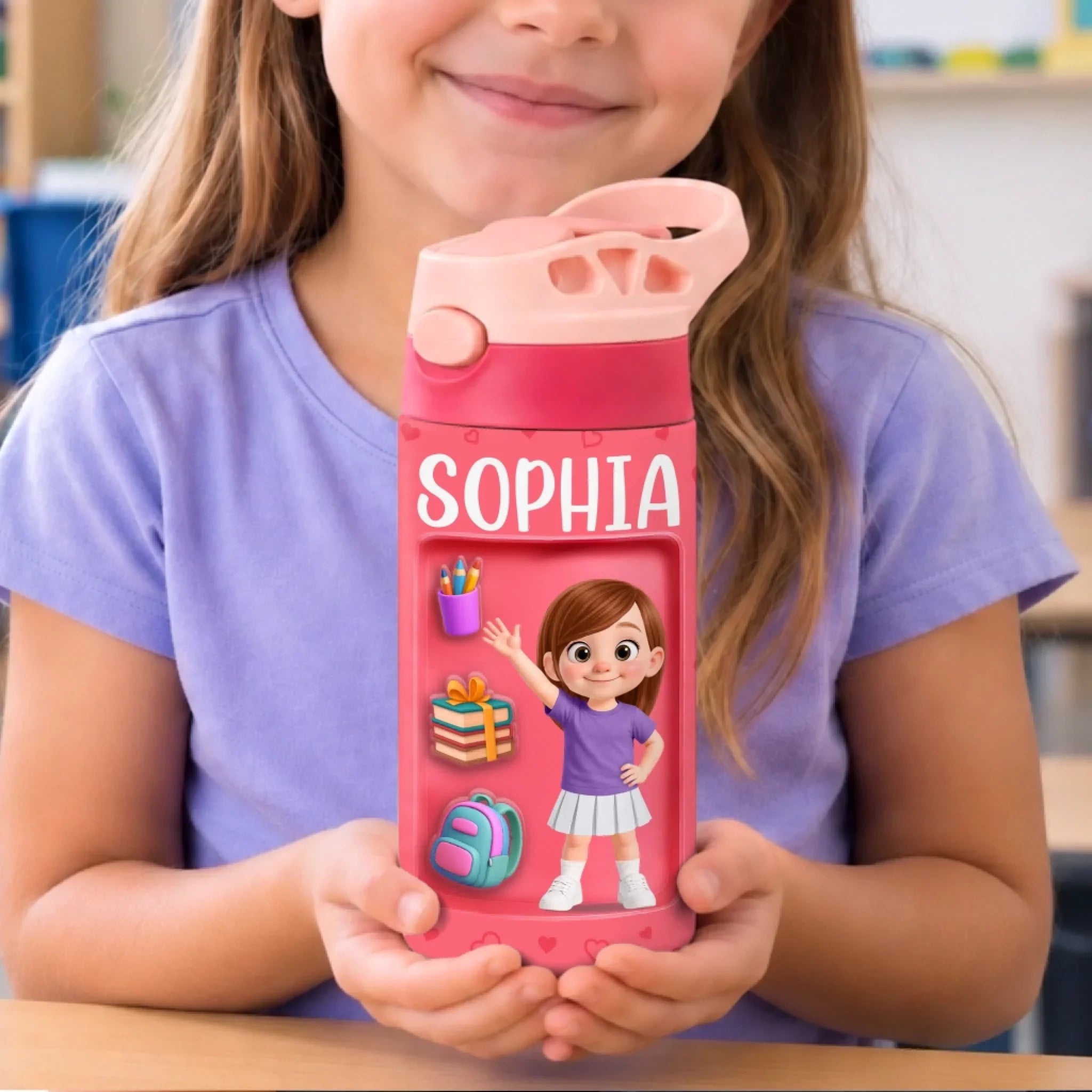 Custom Kids Insulated Water Bottle - Personalized Back To School Gifts For Kids - Tiny But Bright