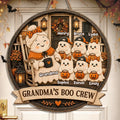 Custom Wood Sign - Personalized Halloween Birthday Gifts For Mom, Grandma - My Favorite Boo Crew