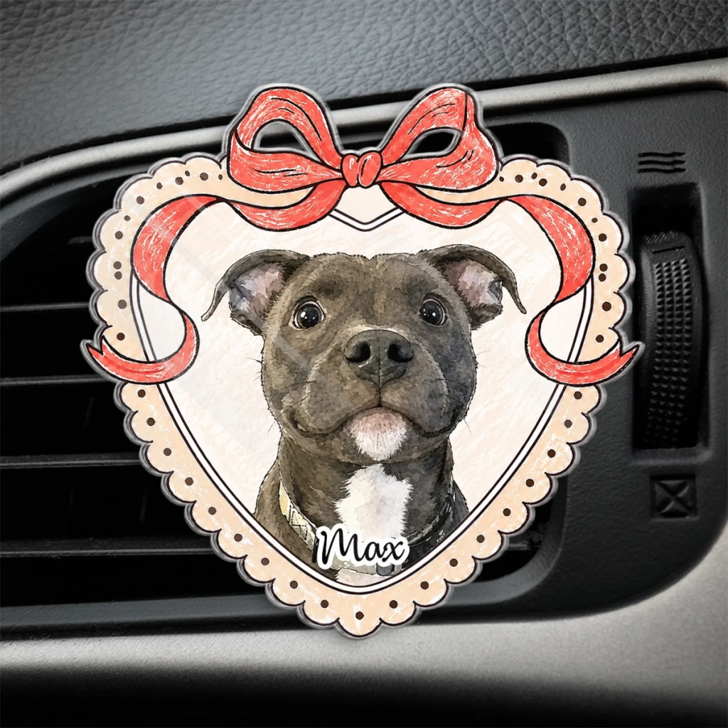 Custom Photo Acrylic Car Vent Clip - Personalized Birthday Gifts For Dog Cat Lovers, Dog Dad And Mom, Cat Owners - Furry Love On The Go