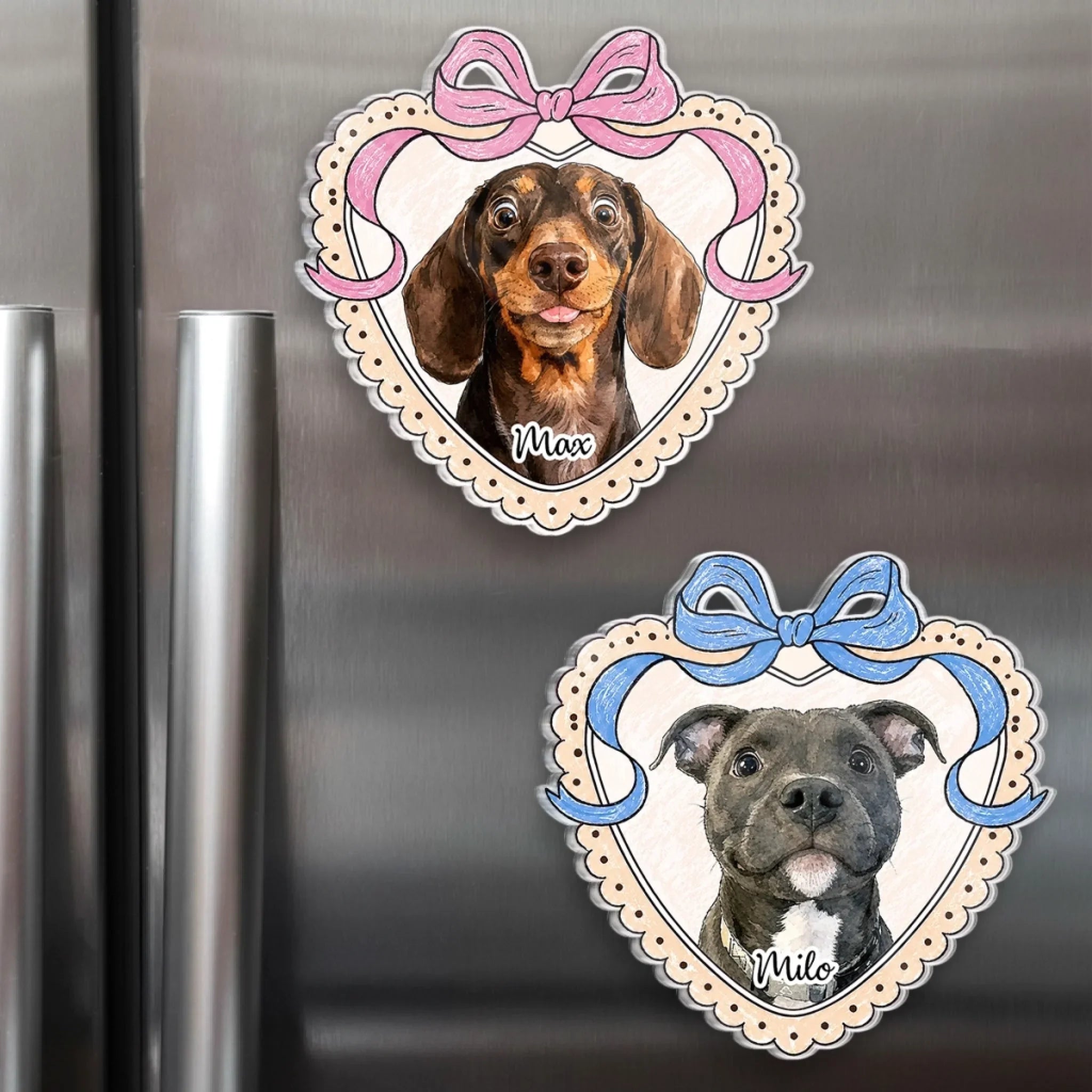Custom Photo Acrylic Fridge Magnet - Personalized Birthday Gifts For Dog Cat Lovers, Dog Dad And Mom, Cat Owners - Keep Your Furry Bestie Close