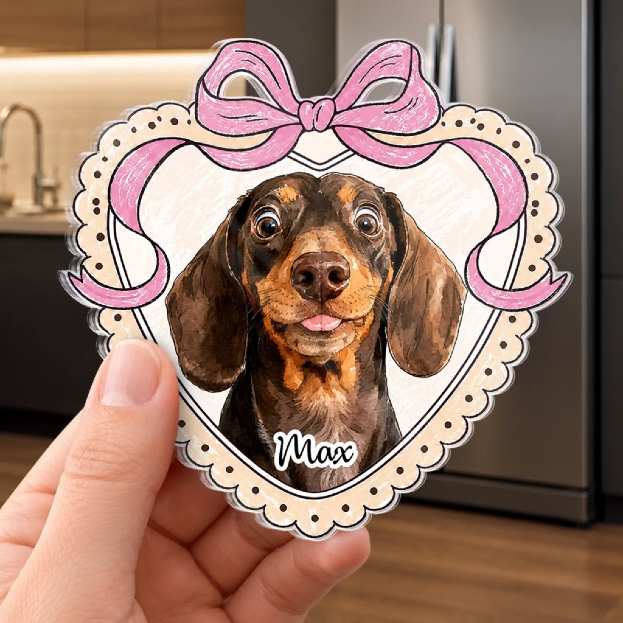 Custom Photo Acrylic Fridge Magnet - Personalized Birthday Gifts For Dog Cat Lovers, Dog Dad And Mom, Cat Owners - Keep Your Furry Bestie Close