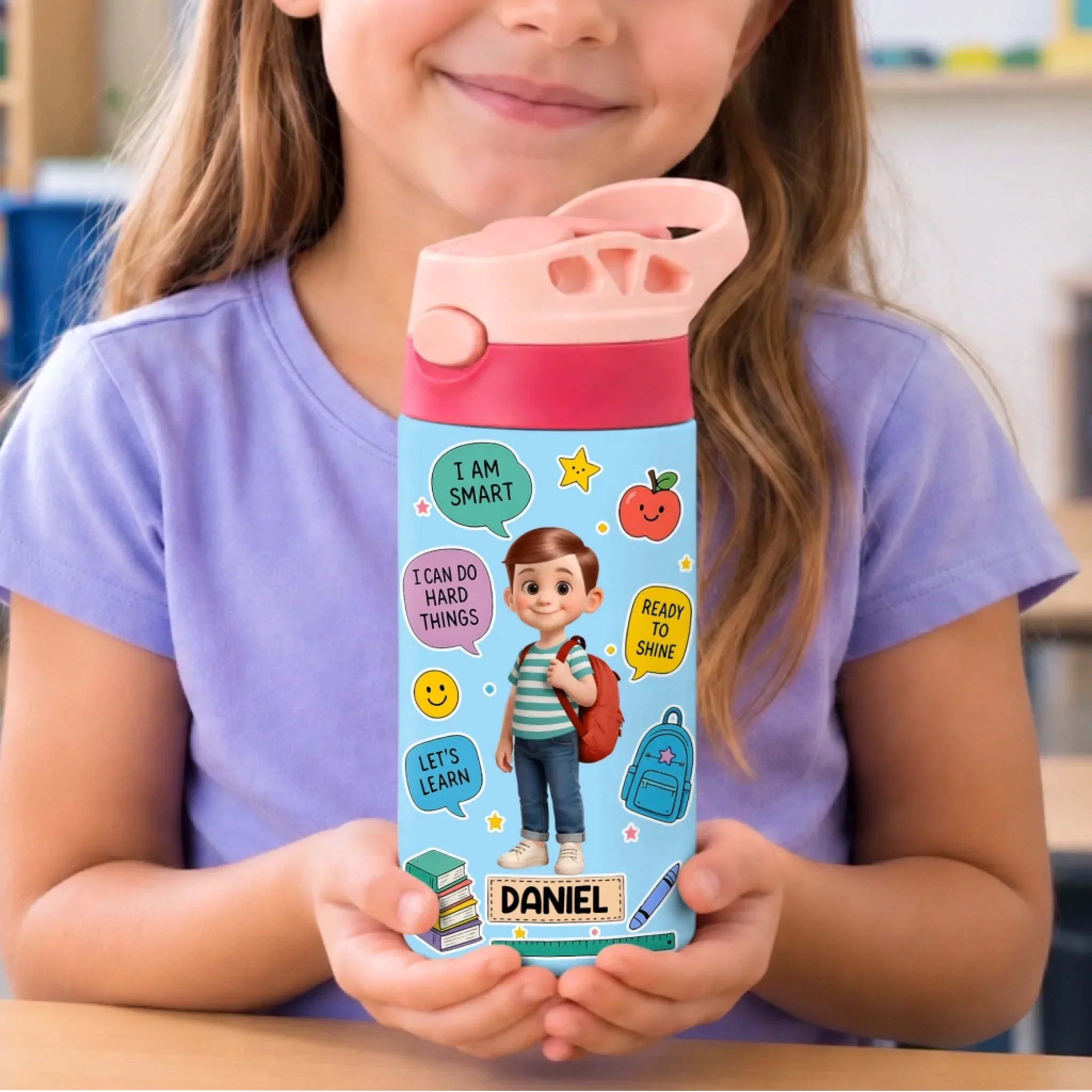 Custom Kids Insulated Water Bottle - Personalized Back To School Gifts For Kids - Ready For A Great Year