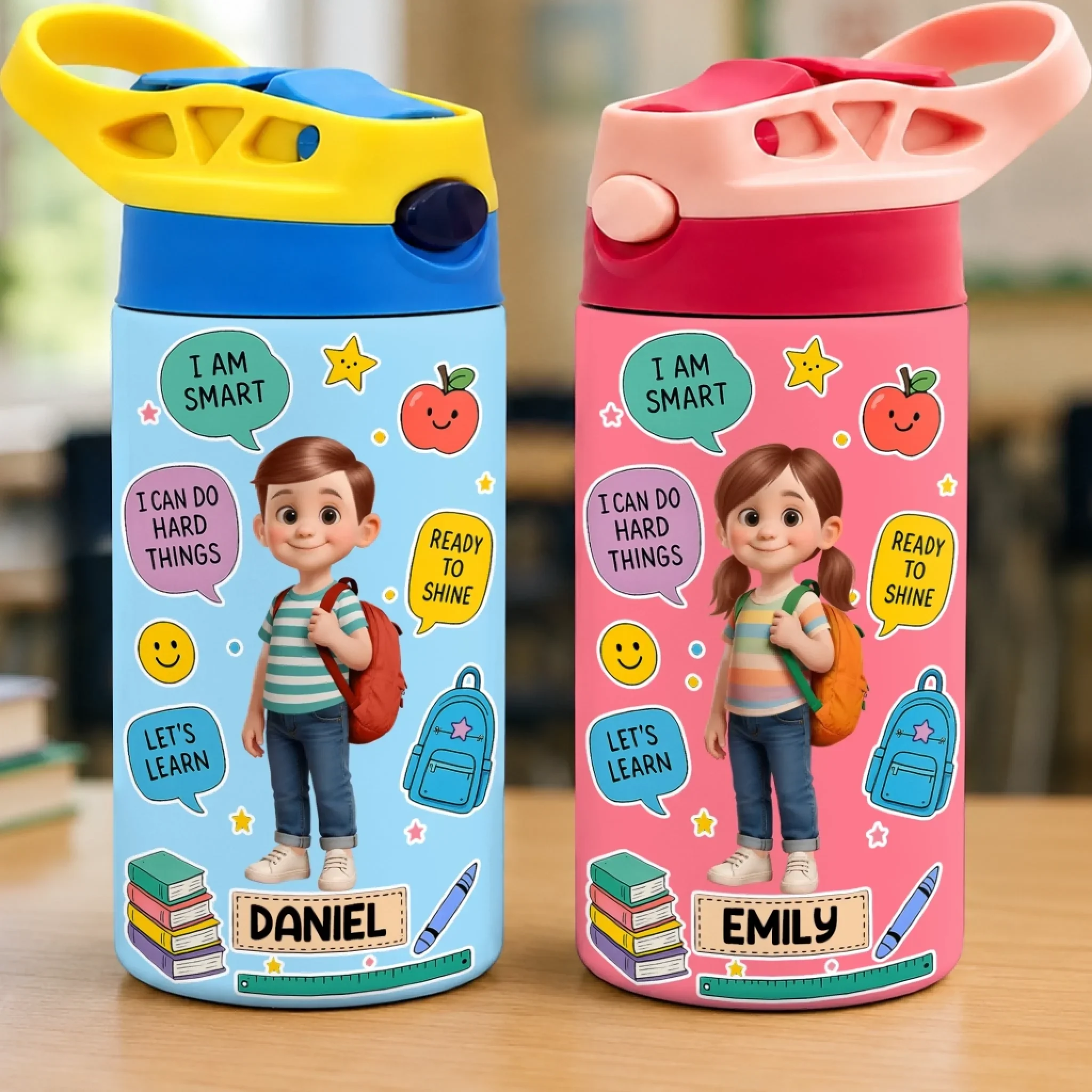 Custom Kids Insulated Water Bottle - Personalized Back To School Gifts For Kids - Ready For A Great Year